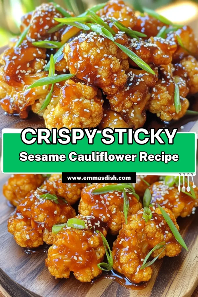 Discover how to make irresistible sticky sesame cauliflower that will please everyone at your table! This easy recipe features crispy cauliflower coated in a sweet and savory sauce made with soy sauce, honey, and ginger. Perfect as a side dish or a delicious snack, it's quick to prepare in just 30 minutes. Dive into this delightful dish and impress your family tonight! Click to explore the full recipe now!