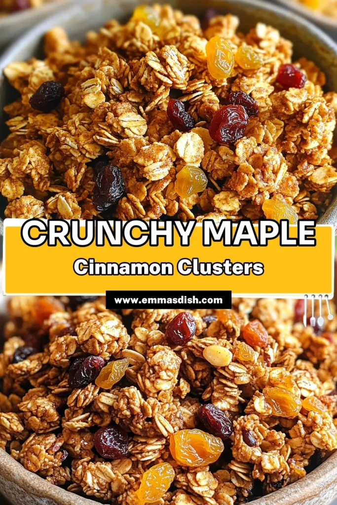 Discover the perfect breakfast with these Maple Cinnamon Granola Clusters! Packed with wholesome rolled oats, crunchy nuts, and sweet maple syrup, this recipe is both delicious and easy to make. In just 35 minutes, you can create a nutrient-rich snack that's perfect for any time of day. Don’t miss out on enjoying these delightful clusters—click to explore the full recipe and add a tasty twist to your morning routine!