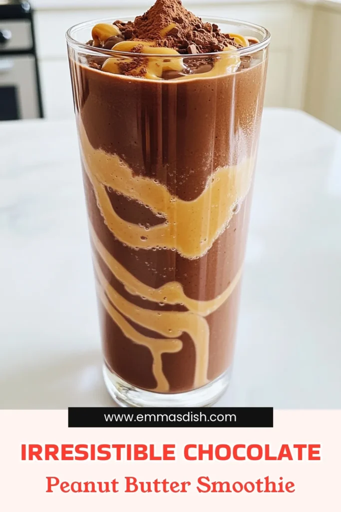 Start your day with a delicious Chocolate Peanut Butter Protein Smoothie that's both tasty and nutritious! This easy recipe features frozen banana, creamy peanut butter, and rich chocolate protein powder blended to perfection. Perfect for breakfast or a post-workout boost, it’s ready in just 5 minutes! Click to explore this simple recipe and elevate your mornings! #SmoothieRecipe #HealthyEating #CleanEating #ProteinSmoothie