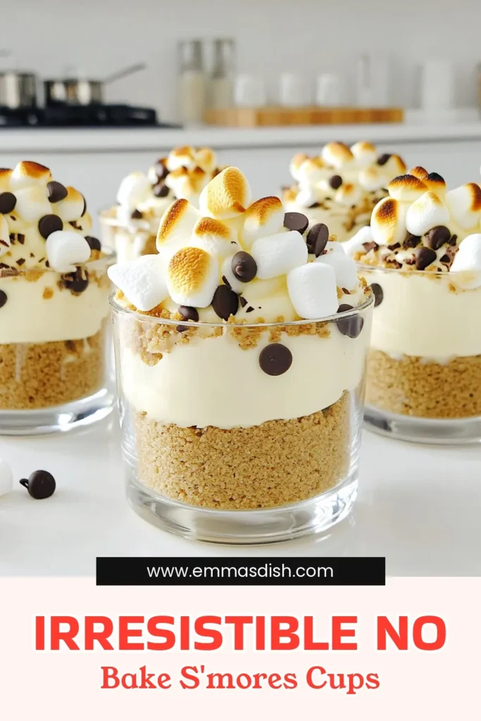 Indulge in the deliciousness of No-Bake S'mores Cheesecake Cups with this easy recipe! Perfect for any dessert lover, these delightful treats combine creamy cheesecake with crunchy graham cracker crust and gooey marshmallows. Make your next gathering sweet and memorable with this no-bake recipe that delivers tons of flavor in every bite. Click to explore the full recipe and impress your friends and family today! #NoBakeRecipes #CheesecakeLovers #S'mores #DessertIdeas