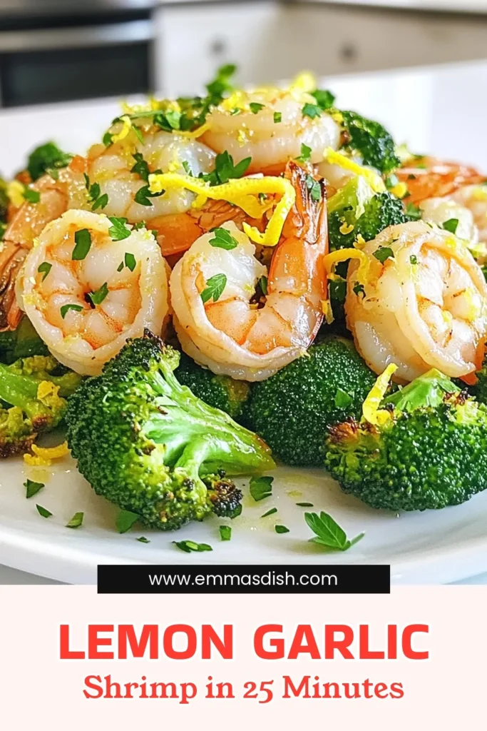 Cook up a delicious Zesty Lemon Garlic Shrimp & Broccoli in just 25 minutes! This easy recipe combines juicy shrimp with tender broccoli, all tossed in a flavorful mix of garlic, lemon, and herbs for a meal that’s bursting with taste. Perfect for weeknight dinners or impressing guests, this dish is both healthy and satisfying. Click to discover the full recipe and elevate your dinner game! #ShrimpRecipe #HealthyDinner #30MinuteMeals #SeafoodLovers