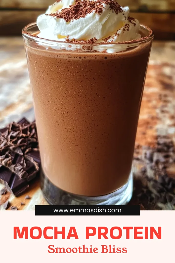 Fuel your day with this delicious High-Protein Mocha Espresso Smoothie! This quick recipe combines brewed espresso, frozen banana, and chocolate protein for a creamy treat that energizes and satisfies. Perfect for breakfast or a post-workout boost, it's loaded with flavor and nutrients. Discover how easy it is to whip up this smoothie in just 5 minutes! Click to explore the full recipe and start blending today!