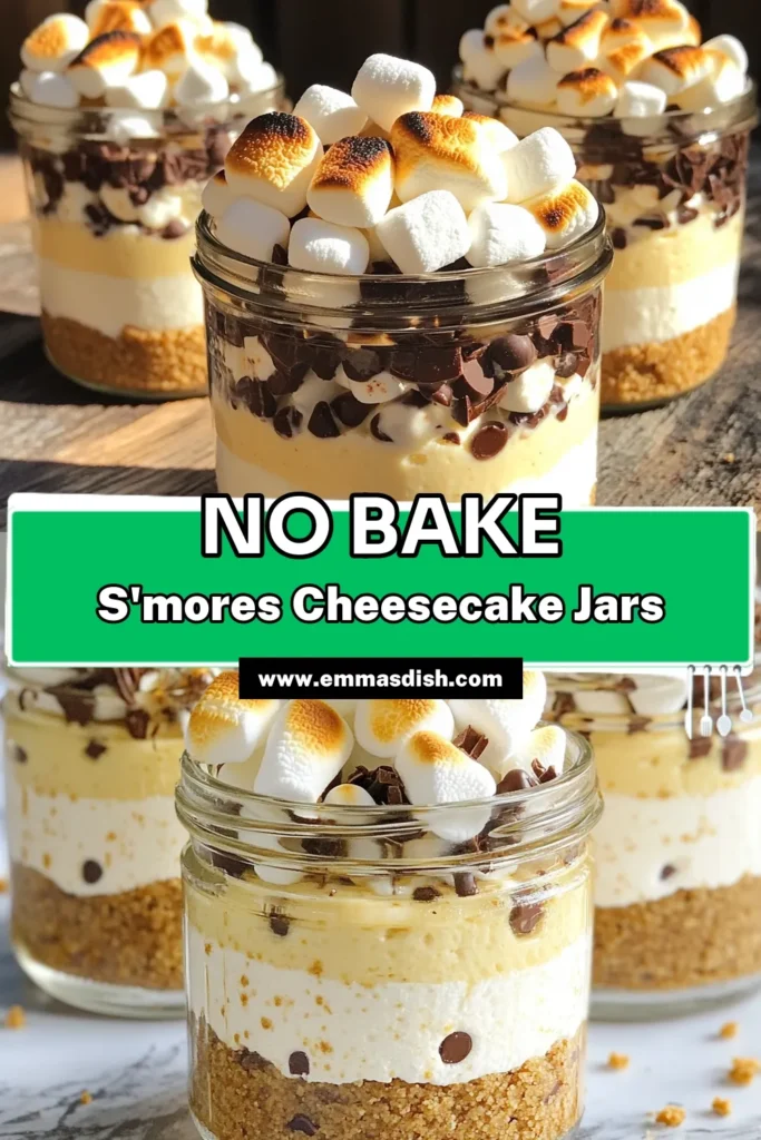 Indulge in the delightful world of no-bake desserts with these No-Bake S’mores Cheesecake Jars! Perfect for summer gatherings or cozy nights in, this easy, delicious recipe combines creamy cheesecake, crunchy graham crackers, and fluffy marshmallows in a convenient jar. You’ll love how simple it is to make and enjoy. Click through to explore the full recipe and treat yourself to a sweet escape!