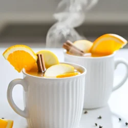 To make mulled apple cider with orange, gather these items: - 4 cups apple cider - 1 orange, zested and juiced - 4 whole cloves - 2 cinnamon sticks - 1 star anise - 1 tablespoon brown sugar (optional) - 1 teaspoon vanilla extract - 2 cups water - Fresh apple slices and orange wedges for garnish These ingredients create a warm, cozy drink perfect for cold days. You can add unique flavors to make this drink your own. Consider these options: - Fresh ginger slices for spice - A dash of nutmeg for warmth - Maple syrup instead of brown sugar for sweetness - Cranberry juice for a tart twist Feel free to mix and match based on what you like. If you need to adjust your recipe, here are some quick conversions: - Cups to Ounces: 1 cup = 8 ounces - Tablespoons to Teaspoons: 1 tablespoon = 3 teaspoons For substitutions, if you don't have specific spices, try these: - Use ground cinnamon instead of sticks (1 stick = 1/2 teaspoon ground) - Swap star anise for a pinch of anise seeds This way, you can still enjoy your mulled cider! To start, gather your ingredients. You will need apple cider and water. I use four cups of apple cider and two cups of water. 1. Take a medium saucepan and pour in the apple cider and water. 2. Place the saucepan on the stove over medium heat. 3. Stir the mixture gently to combine the liquids. This base is the heart of your drink. The water helps to balance the sweetness of the cider. Now it’s time to add the fun stuff! These spices bring warmth and flavor to your cider. 1. Zest and juice one orange. Add both to the saucepan. 2. Toss in four whole cloves, two cinnamon sticks, and one star anise. 3. If you like sweetness, add one tablespoon of brown sugar. 4. Don’t forget one teaspoon of vanilla extract for extra flavor. Stir the mix gently to help the sugar dissolve. These spices will create a cozy aroma in your kitchen. After your cider has simmered, it’s time to serve. 1. Let the cider simmer for about 20 minutes on low heat. This allows the flavors to blend well. 2. Taste your cider. If you want, add more brown sugar to adjust the sweetness. 3. Remove the saucepan from the heat and strain the cider to remove the spices. Now, pour the warm cider into mugs. For a pretty touch, garnish with fresh apple slices and orange wedges. This drink looks as good as it tastes! To make your mulled apple cider shine, focus on the spices. Fresh spices make a big difference. Use whole cloves and fresh cinnamon sticks for a richer taste. You can also add a pinch of nutmeg for depth. If you want more citrus, add lemon zest along with the orange. This gives a bright contrast to the sweetness. For sweetness, adjust the brown sugar to your taste. One common mistake is boiling the cider. Boiling can ruin the flavors and make it bitter. Always bring it to a simmer instead. Another mistake is not straining the spices before serving. Leaving them in can make the drink too strong. Make sure to taste the cider as it cooks. This helps you catch any flavors that need adjustment. Serve your mulled cider warm in cute mugs. Garnish with fresh apple slices and orange wedges for a fun touch. This not only looks great but adds extra flavor. You can even add a cinnamon stick to each mug for style. If you want to keep it warm, use a slow cooker on low heat. This way, your guests can enjoy refills throughout the night. {{image_2}} You can make mulled apple cider with or without alcohol. For a fun twist, add your favorite spirit. Bourbon or rum works well in the warm cider. Just stir in about a cup when the cider is done simmering. If you want a family-friendly drink, skip the alcohol. The spices and orange give it great flavor on their own. Feel free to customize your mulled cider with other fruits. Cranberries add a tart kick. Pears bring a sweet touch. You can also add spices like ginger or nutmeg for more warmth. Seasonal flavors make this drink even more special. Experiment with what you like best! If you want to change the sweetness, try different options. Maple syrup adds a unique taste. Honey gives a floral flavor, while agave syrup is a lighter choice. Adjust the sweetness to fit your taste. Always start with a little and add more as needed. This way, you make the cider just right for you! To store leftover cider, let it cool first. Use a clean glass jar or a bottle. Pour the cider into the jar, leaving some space at the top. Seal it tightly with a lid. Place the jar in the fridge. This keeps the cider fresh for later use. When you want to enjoy your cider again, take it out of the fridge. Pour the cider into a saucepan. Heat it slowly on low to medium heat. Stir it gently until it warms up. Avoid boiling; you want it hot, not bubbling. This keeps the flavors just right. The cider lasts about a week in the fridge. If you want to keep it longer, you can freeze it. Pour the cider into freezer-safe containers. Leave some space at the top, as liquids expand when frozen. It can last up to three months in the freezer. When ready to drink, thaw it in the fridge overnight. Then, reheat it gently as before. Enjoy the cozy flavors anytime! Yes, you can make mulled cider in a slow cooker. Just combine all your ingredients in the slow cooker. Set it to low heat for about two to three hours. This method gives the flavors time to mix well. It also fills your home with a cozy scent. You can keep mulled apple cider for about three to five days. Store it in an airtight container in the fridge. If you want to keep it longer, freeze it in a safe container. Just make sure to leave some space as it will expand when frozen. Mulled apple cider with orange is not just tasty; it has health benefits too. Apples are rich in fiber and vitamin C. They help boost your immune system. Oranges also add vitamin C and antioxidants. Spices like cinnamon can help regulate blood sugar levels. This drink can warm you up and soothe your throat during cold days. This blog post covers ingredients, preparation, and storage of mulled cider. You can personalize your drink and avoid common mistakes. Try different variations for a unique flavor. Remember, store leftovers wisely and follow the reheating tips. I hope this guide makes your cider-making journey easier. Enjoy creating and sharing this warm drink with friends and family. Making mulled cider can bring joy to any gathering. So, go ahead and experiment with flavors. Happy brewing!