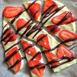 To create your chocolate-covered strawberry yogurt bark, you’ll need: - 2 cups Greek yogurt (plain or vanilla) - 1 cup fresh strawberries, hulled and sliced - ½ cup dark chocolate chips or melted dark chocolate - A pinch of sea salt These simple ingredients come together for a tasty treat that impresses. You can add a few optional ingredients to boost the taste: - 2 tablespoons honey or maple syrup (for sweetness) - ¼ teaspoon vanilla extract These add a nice touch and can make your bark even more delightful. Want to mix it up? Try these toppings for extra flavor: - Crushed nuts (like almonds or walnuts) - Shredded coconut - Mini chocolate chips These toppings add a fun crunch and let you personalize your yogurt bark. Start by gathering your ingredients. You need Greek yogurt, honey or maple syrup, and vanilla extract. In a bowl, mix the Greek yogurt with honey or maple syrup, if you want it sweeter. Add the vanilla extract for a nice flavor. Stir well until the mix is smooth and creamy. This base is key for your yogurt bark. Next, line a baking sheet with parchment paper. This helps the bark not stick. Pour the yogurt mix onto the sheet. Spread it evenly to form a rectangle about ½ inch thick. Now, grab your fresh strawberries. Slice them and arrange them on top of the yogurt. Gently press them in so they stay put. The strawberries add a fresh taste and color to the bark. For the chocolate, use dark chocolate chips or melt some in a bowl. Place the bowl in the microwave. Heat it in 20-30 second bursts. Stir in between until the chocolate is smooth. Once melted, take a spoon and drizzle the chocolate over the yogurt and strawberries. Use a crisscross pattern for a fun look. This is where the magic happens! After drizzling the chocolate, sprinkle a pinch of sea salt on top. This adds a nice contrast to the sweet flavors. Now, put your baking sheet in the freezer. Let it freeze for at least 3-4 hours. Once set, take it out and let it sit for 5 minutes. Break the bark into pieces or cut it into squares. Serve it right away or store it in the freezer for later. Enjoy this tasty and healthy treat! To get the creamiest yogurt bark, start with full-fat Greek yogurt. This type adds richness and smoothness. If you want extra creaminess, mix in a little honey or maple syrup. Adding a touch of vanilla extract also enhances the flavor. Mix these well until your yogurt is creamy and smooth. Melt your dark chocolate carefully. Use a microwave and heat in short bursts. Stir between each burst to avoid burning. Once melted, drizzle the chocolate over the yogurt and strawberries. For even coverage, use a spoon and create a crisscross pattern. This not only looks great but ensures every bite has chocolate. Store your yogurt bark in an airtight container. This keeps it fresh and prevents freezer burn. If you want to serve it later, cut it into pieces before freezing. Let it sit at room temperature for about five minutes before serving. This makes it easier to eat and enhances the flavor. {{image_2}} You can switch up the fruit in your yogurt bark. Try ripe bananas or tart raspberries. Blueberries add a nice pop of color and taste. Each fruit brings its own flavor and texture. Mix and match as you like for fun combinations. The type of chocolate can change the whole dish. Use milk chocolate for a sweeter taste. White chocolate gives a rich, creamy flavor. You can also try dark chocolate for a bold bite. Each choice brings a unique twist to the bark. Want to make a lighter version? Use low-fat yogurt instead of Greek yogurt. You can also skip the honey or maple syrup. If you want more sweetness, add fruit like bananas. Choose a dark chocolate with less sugar for a healthier option. After making your chocolate covered strawberry yogurt bark, let it cool. Once it's set, break it into pieces. Place the pieces in an airtight container. This keeps them fresh and prevents freezer burn. You can also separate layers with parchment paper. This method helps avoid sticking. To freeze your yogurt bark, first, let it sit at room temperature for five minutes. This softens it just a bit, making it easier to handle. Then, place it in the freezer for three to four hours. For best results, keep it flat in the freezer. Avoid stacking pieces until they are fully frozen. Chocolate covered strawberry yogurt bark lasts about two months in the freezer. For the best taste, eat it within one month. After that, it may lose some flavor and texture. Always check for any signs of freezer burn before eating. If it looks frosty or has ice crystals, it may not taste as good. The best yogurt for yogurt bark is Greek yogurt. It is thick and creamy, which gives a nice texture. You can use plain or vanilla Greek yogurt based on your taste. Plain yogurt is less sweet, while vanilla adds a hint of flavor. Both work well for this recipe. Yes, you can use frozen strawberries if fresh ones are not available. Just make sure to thaw them first. Drain any extra water to keep your yogurt bark from getting too watery. Frozen strawberries can add a nice texture, but fresh ones taste better. Chocolate covered strawberry yogurt bark can last up to two months in the freezer. Make sure to store it in an airtight container. This keeps it fresh and prevents freezer burn. You can enjoy it anytime you want a sweet treat! Absolutely! You can skip the honey or maple syrup. The natural sweetness of the strawberries often makes it sweet enough. If you like it a bit sweeter, you can add a small amount of vanilla extract. This keeps it simple and healthy. You can get creative with toppings! Here are some ideas: - Nuts like almonds or walnuts for crunch - Dried fruit like cranberries or blueberries for extra flavor - Granola for added texture - Shredded coconut for a tropical twist - Mini chocolate chips for extra sweetness Mix and match any of these for a fun twist on your yogurt bark! In this post, I shared how to make chocolate covered strawberry yogurt bark. We covered ingredients, step-by-step instructions, and helpful tips to ensure success. I also explored fun variations and proper storage methods. This treat is easy to make and fun to customize. You can experiment with flavors and toppings. Enjoy this tasty treat while feeling good about what you eat. Now, gather your ingredients and start creating your own yogurt bark masterpiece!