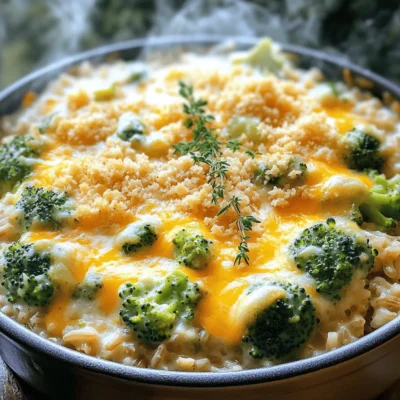 One-Pot Cheesy Broccoli Rice Casserole Delight