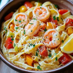 - 8 ounces of linguine or fettuccine pasta - 1 pound of large shrimp, peeled and deveined - 2 tablespoons of Cajun seasoning - 1 tablespoon of olive oil - 1 small onion, diced - 3 cloves of garlic, minced - 1 bell pepper, diced (red or yellow) - 1 cup of heavy cream - 1 cup of chicken broth - 1 cup of diced tomatoes (canned or fresh) - ½ cup of grated Parmesan cheese - Salt and pepper to taste - Fresh parsley, chopped (for garnish) You need simple yet flavorful ingredients for this dish. I love using fresh shrimp because they add a sweet taste. The Cajun seasoning gives the dish its kick. You can mix and match the pasta type. Linguine or fettuccine works well. The cream and chicken broth create a rich sauce, coating the pasta perfectly. Chop the onion, garlic, and bell pepper into small pieces. This helps them cook evenly. Canned tomatoes make it easy, but fresh ones are great too. The Parmesan cheese adds a nice creaminess. Don't forget to season with salt and pepper to make all the flavors pop. It's fun to personalize this dish. You can add more spices if you like heat. Fresh parsley not only looks nice but also adds a fresh taste. Gather your ingredients, and get ready to make a delicious meal! - Step 1: Prepare the shrimp with Cajun seasoning Start by taking your shrimp. In a bowl, sprinkle the Cajun seasoning over the shrimp. Toss them well until they are fully coated. This step gives your shrimp a bold flavor. Set the shrimp aside for later. - Step 2: Sauté onions and bell pepper In a large pot, heat a tablespoon of olive oil over medium heat. Add the diced onion and bell pepper. Cook them for about 3-4 minutes until softened. Stir in the minced garlic and cook for one more minute. You want your kitchen to smell amazing! - Step 3: Add pasta, broth, tomatoes, and cream to the pot Now, it’s time to add the fun stuff! Toss in your pasta along with the chicken broth, diced tomatoes, and heavy cream. Bring the mixture to a gentle simmer. Stir it occasionally to stop the pasta from sticking. Cook for around 10-12 minutes. The pasta should be al dente and the sauce nice and thick. - Step 4: Simmer until pasta is al dente Keep an eye on your pasta while it cooks. Stir a bit to ensure it cooks evenly. Check the pasta after about 10 minutes. You want it firm but cooked through. This is the key to a great one-pot dish! - Step 5: Incorporate shrimp and cook Now, add your seasoned shrimp to the pot. Stir them in gently. Cook for another 5-7 minutes. You will know it's done when the shrimp turn pink and are cooked through. This is where the magic happens! - Step 6: Stir in Parmesan cheese and season Finally, take the pot off the heat. Add in the grated Parmesan cheese. Stir until it melts into the sauce. Taste and season with salt and pepper to your liking. If the sauce is thick, add a splash of water or more broth. This will help reach your perfect creamy texture. To get the right spice, taste as you cook. Start with the Cajun seasoning. You can always add more, but you cannot take it away. If you want a milder dish, use less seasoning. For a richer flavor, balance the creaminess with chicken broth. This helps the sauce stay smooth and tasty. Overcooked shrimp can ruin your dish. Cook shrimp until they turn pink, about 5 to 7 minutes. Be careful not to leave them in the pot too long. To prevent pasta from sticking, stir it often while it cooks. Adding a little olive oil can also help keep it loose. For a great look, serve in shallow bowls. Top with fresh parsley and an extra sprinkle of Parmesan cheese. A slice of lemon on the side adds a nice, fresh touch. This makes the dish pop and invites your guests to dig in. {{image_2}} You can switch shrimp for chicken if you prefer. Simply cut the chicken into bite-sized pieces. Cook them in the pot until they are no longer pink. You can also try adding sausage. And if you like seafood, add scallops or crab for a twist. Each option brings its own flavor and texture. If you need a gluten-free meal, use gluten-free pasta. Many brands offer great alternatives that cook well in this dish. For a dairy-free version, substitute heavy cream with coconut milk or a non-dairy cream. You can also skip the cheese or use a dairy-free option. Don't be afraid to play with your spices! Besides Cajun seasoning, try adding Old Bay or smoked paprika for a different kick. You can also toss in fresh herbs like thyme or basil for extra freshness. Adding vegetables can enhance your dish too. Spinach or zucchini work well and add color and nutrition. To store leftovers, let the pasta cool first. Place it in an airtight container. This keeps the flavors fresh. Enjoy the dish within three to four days for the best taste. If you see any signs of spoilage, discard it. To freeze One-Pot Creamy Cajun Shrimp Pasta, let it cool completely. Use freezer-safe containers or bags. Make sure to remove as much air as possible. The pasta will stay good for up to three months. For thawing, transfer the container to the fridge overnight. This helps it thaw slowly and safely. To reheat, gently warm it on the stove or in the microwave. Reheat the pasta slowly over low heat. This helps keep the shrimp tender and the sauce creamy. Add a splash of chicken broth or water if the sauce is too thick. Stir often to prevent sticking. Avoid cooking it too long, as this may overcook the shrimp. Enjoy your meal just as fresh as the first time! What type of pasta works best for this recipe? You can use linguine or fettuccine pasta. Both types cook well and soak up the sauce nicely. I prefer linguine because it pairs great with shrimp. Can I use frozen shrimp instead of fresh? Yes, you can use frozen shrimp. Just thaw them before cooking. It saves time and works well in this dish. How do I make the sauce thicker? To thicken the sauce, stir in more Parmesan cheese. You can also simmer it longer to reduce it. If it’s too thick, add a splash of water or broth. Can I prepare this recipe in advance? Yes, you can prep the ingredients ahead. Cook the pasta and shrimp just before serving for the best flavor and texture. What to serve with One-Pot Creamy Cajun Shrimp Pasta? I suggest a simple green salad or garlic bread. Both complement the rich flavors of the pasta. What can I use instead of heavy cream? You can use half-and-half or coconut milk. Both will give you a creamy texture without heavy cream. How to make it vegetarian-friendly? To make this dish vegetarian, swap shrimp for mushrooms or chickpeas. Use vegetable broth instead of chicken broth. This recipe shows you how to make One-Pot Creamy Cajun Shrimp Pasta. We covered key and extra ingredients, simple steps, and essential tips. Remember, you can change proteins, switch up the sauce, or try gluten-free pasta. Storing and reheating leftovers also helps keep your dish fresh. I hope this guide sparks your kitchen creativity and makes cooking fun! Enjoy every flavorful bite.