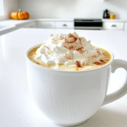 - 1 cup milk (dairy or non-dairy) - 1/2 cup strong brewed coffee - 2 tablespoons white chocolate chips - 2 tablespoons pumpkin puree - 1 tablespoon sugar (or to taste) - 1/2 teaspoon pumpkin spice mix (cinnamon, nutmeg, ginger, clove) - 1/4 teaspoon vanilla extract - Whipped cream for topping - Ground cinnamon for garnish To make a warm pumpkin spice white mocha, gather all the key ingredients first. Start with the milk; you can choose dairy or a non-dairy option like almond or oat milk. Next, brew a strong cup of coffee. The strength of the coffee really boosts the flavor of the drink. You’ll need white chocolate chips for that creamy sweetness. Pumpkin puree adds a rich texture and taste. Adjust the sugar to your liking; some may prefer more sweetness. The pumpkin spice mix is crucial for that warm, cozy flavor. It usually has cinnamon, nutmeg, ginger, and clove. Don't forget the vanilla extract; it enhances the overall taste. Finally, top it all off with whipped cream and a sprinkle of ground cinnamon. This drink is not just tasty; it also feels like a warm hug in a mug. Each ingredient plays a key role in creating this seasonal delight. Start by heating one cup of milk and two tablespoons of pumpkin puree in a small saucepan. Use medium heat to warm the mixture gently. Whisk them together until smooth. Make sure to watch closely and avoid boiling. This helps keep the drink creamy and rich. Next, add two tablespoons of white chocolate chips and one tablespoon of sugar to the pumpkin base. Whisk again until the chocolate melts and the mix is smooth. Then, stir in half a teaspoon of pumpkin spice mix. This blend brings warmth and depth to your drink. Remove the saucepan from heat. Now, stir in half a cup of brewed coffee and a quarter teaspoon of vanilla extract. This adds a lovely aroma and flavor. Pour your warm pumpkin spice white mocha into a large mug. Top it off with whipped cream and sprinkle a pinch of ground cinnamon on top. Enjoy your cozy, seasonal drink! To make your warm pumpkin spice white mocha creamy, avoid boiling the milk. Heat the milk and pumpkin puree on medium heat. Stir gently and keep an eye on it. Once it is warm, it’s ready for the next step. For a smooth texture, white chocolate is key. Use white chocolate chips and add them after the milk heats. Whisk until they melt completely. This helps blend the flavors without lumps. Sweetness is personal. Start with one tablespoon of sugar, then taste. Add more if you like it sweeter. You can also adjust the pumpkin spice mix. If you love the spice, add a pinch more. If you prefer a milder flavor, cut back a bit. Whipped cream is classic, but you can switch it up. Try using marshmallow fluff or a dollop of cream cheese frosting for a twist. For toppings, ground cinnamon is great, but consider crushed graham crackers or a sprinkle of nutmeg. Chocolate shavings also make a fun and tasty addition. {{image_2}} You can make this drink without dairy. Simply use almond or oat milk instead of regular milk. These options keep the drink creamy while being kind to your tummy. For the white chocolate, swap in non-dairy chocolate chips. This way, you can enjoy all the flavors without any dairy. Want to spice it up? Add flavor syrups like vanilla or caramel. These syrups bring a new twist to the drink. You can also use flavored coffee. A hint of hazelnut or mocha can change the taste and make it even more exciting. You can enjoy this drink cold too! To make an iced version, brew your coffee and let it cool. Mix the milk and pumpkin puree as usual. Then, pour the mixture over ice and add the cooled coffee. For a smooth blend, use a blender. This way, you get a cold treat on a warm day. To store your leftover warm pumpkin spice white mocha, pour it into a clean jar. Seal it with a lid and place it in the fridge. This drink keeps well for up to three days. When you are ready to enjoy it again, pour the mixture into a saucepan. Heat it on low, stirring often. Avoid boiling to keep the creamy texture. You can freeze the pumpkin spice base for later use. Just pour the mixture into an ice cube tray. Freeze until solid, then pop the cubes into a freezer-safe bag. This method keeps the drink fresh for up to two months. To use, take out the desired number of cubes and place them in a saucepan. Heat on low until melted, stirring well to combine. To keep the flavor of your warm pumpkin spice white mocha, store it tightly sealed. Use a glass container for the best results. Reheat gently to avoid altering the taste. If you notice the drink separating, whisk it well before serving. This will help blend the flavors back together, keeping every sip delicious. A warm pumpkin spice white mocha is a cozy drink that blends rich flavors. It combines strong coffee, creamy milk, and sweet white chocolate. Adding pumpkin puree gives it a fall twist, while the pumpkin spice mix adds warmth. You will taste notes of cinnamon, nutmeg, and ginger. This drink is perfect for chilly days when you want something comforting. Yes, you can easily make this drink without coffee. If you want a caffeine-free option, use strong brewed tea, like chai or rooibos. You can also try steamed milk with a touch of vanilla for a sweet treat. Another option is to use a pumpkin spice latte base. Just skip the coffee and adjust the flavors to your liking. To reduce sweetness, cut back on sugar. Start with half a tablespoon instead of a full tablespoon. You can also skip the white chocolate chips or use dark chocolate instead. These options keep the flavors bold while lowering the sugar. Adding more pumpkin puree can also help balance the sweetness. Adjust it until you find your perfect taste. This blog post covered all you need to know about making a pumpkin spice white mocha. I shared the essential ingredients, step-by-step instructions, and clever tips for customizing your drink. You can even explore dairy-free options and variations for cold preparations. Whether you want a warm treat or something refreshing, this drink can fit your taste. Remember to store it properly to keep flavors fresh. Now, you can create a delicious cup that warms your heart and delights your senses. Enjoy your pumpkin spice journey!