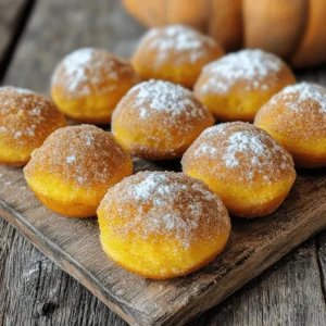 To make pumpkin donut holes, you need fresh and simple ingredients. Each one plays a role in making these treats soft and tasty. Here’s what you will need: - 1 cup all-purpose flour - 1/2 cup pure pumpkin puree - 1/4 cup sugar - 1/2 teaspoon baking powder - 1/2 teaspoon baking soda - 1/2 teaspoon cinnamon - 1/4 teaspoon nutmeg - 1/4 teaspoon ginger powder - 1/4 teaspoon salt - 1/2 cup plain yogurt (or buttermilk) - 1 large egg - 3 tablespoons melted butter - 1 teaspoon vanilla extract - 1/2 cup powdered sugar (for coating) - 2 tablespoons cinnamon sugar (for coating) Each ingredient adds flavor and texture. The pumpkin puree gives moisture and a lovely color. The spices, like cinnamon and nutmeg, add warmth and depth. Using yogurt or buttermilk keeps the donut holes tender. The melted butter adds richness, while the powdered sugar and cinnamon sugar create a sweet finish. Gather these items, and you’ll be ready to bake some delightful treats. 1. Preheat the oven: Start by setting your oven to 350°F (175°C). This helps the donut holes bake evenly. 2. Mix dry ingredients: In a large bowl, whisk together: - 1 cup all-purpose flour - 1/4 cup sugar - 1/2 teaspoon baking powder - 1/2 teaspoon baking soda - 1/2 teaspoon cinnamon - 1/4 teaspoon nutmeg - 1/4 teaspoon ginger powder - 1/4 teaspoon salt Make sure these are mixed well. This step is key for even flavor. 3. Mix wet ingredients: In another bowl, combine: - 1/2 cup pure pumpkin puree - 1/2 cup plain yogurt (or buttermilk) - 1 large egg - 3 tablespoons melted butter - 1 teaspoon vanilla extract Stir until the mixture is smooth and creamy. This brings moisture to the donut holes. 4. Combine wet and dry ingredients: Pour the wet mix into the dry mix. Stir gently until just combined. Avoid overmixing. This keeps the donut holes light and fluffy. 1. Fill the pan: Use a spoon or small cookie scoop to fill each section of your mini muffin or donut hole pan about 2/3 full with batter. 2. Bake in the oven: Place the pan in your preheated oven. Bake for 10-12 minutes. Check for doneness by inserting a toothpick in the center. If it comes out clean, they are ready. 3. Cool and coat the donut holes: After baking, let the donut holes cool in the pan for 5 minutes. Then, transfer them to a wire rack. While still warm, toss them in a mixture of: - 1/2 cup powdered sugar - 2 tablespoons cinnamon sugar Coat them well for a sweet finish. Enjoy these delightful bites! - Avoid overmixing the batter. When you combine wet and dry ingredients, mix just until you see no flour. This keeps the donut holes soft and fluffy. If you mix too much, they may turn out tough. - How to know when they're done baking. Use a toothpick to test doneness. Insert it into the center of a donut hole. If it comes out clean, the donut holes are ready. If it has wet batter, give them a few more minutes. - Best methods for coating. Toss the warm donut holes in a mix of powdered sugar and cinnamon sugar. This makes a sweet layer that sticks well. Make sure they are warm but not too hot, so the sugar sticks. - Alternative coatings to try. Instead of sugar, try using melted chocolate or a glaze. A maple glaze can add a nice fall twist. Just dip the tops of the donut holes in the glaze for a sweet finish. {{image_2}} You can boost the taste of pumpkin donut holes in fun ways. - Adding chocolate chips: Stir in 1/2 cup of chocolate chips for a sweet twist. The chocolate pairs well with pumpkin. Each bite will be a tasty surprise. - Using different spices: Try mixing in a dash of allspice or cloves. These spices add depth and warmth. Each spice creates a unique flavor profile. You can also adjust this recipe to fit your diet. - Gluten-free options: Use a gluten-free all-purpose flour blend. This swap keeps the texture light and fluffy. You can still enjoy the same great taste. - Vegan adaptations: Replace the egg with a flax egg. Mix 1 tablespoon of ground flaxseed with 3 tablespoons of water. Let it sit for a few minutes. Use plant-based yogurt and melted coconut oil. These swaps make the recipe vegan-friendly while keeping it delicious. To keep your pumpkin donut holes fresh, store them at room temperature. Place the donut holes in a sealed container. They will stay soft and tasty for about two days. If you want to keep them longer, refrigerate them. Use an airtight container to avoid moisture. In the fridge, they can last up to a week. You can freeze pumpkin donut holes for later enjoyment. First, let them cool completely. Next, place them in a single layer on a baking sheet. Freeze them for one hour. Once frozen, transfer them to a freezer bag. Remove as much air as possible before sealing. They will stay good for about three months. To thaw, simply leave them at room temperature for about an hour. You can also warm them in the oven for a few minutes. This will help restore their fluffy texture. You can use a flaxseed meal or applesauce as an egg substitute. For flaxseed, mix one tablespoon of ground flaxseed with three tablespoons of water. Let it sit for a few minutes until it thickens. For applesauce, use 1/4 cup in place of one egg. Both options keep the donut holes moist and tasty. Yes, you can bake these donut holes a day in advance. Store them in an airtight container at room temperature. They stay fresh and delicious. Just coat them with sugar right before serving to keep that lovely crunch. To reheat, place them in the oven at 350°F for about 5 to 7 minutes. This warms them up nicely and helps regain some crispness. You can also use the microwave, but they might get a bit soft. If you choose the microwave, heat them in short bursts of 10 seconds. This blog post shared the key ingredients and steps to make tasty pumpkin donut holes. You learned how to mix, bake, and coat them for the best flavor. Don’t forget the tips for storage and variations to explore your own styles. By following these steps, you can easily create a delicious treat to enjoy at any time. So, get baking and have fun with your donut holes!