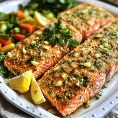 Garlic Herb Crusted Salmon Air Fryer Delight