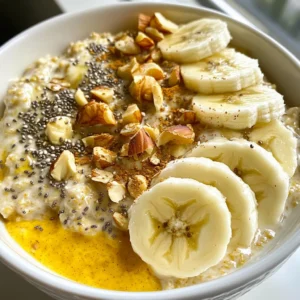 - 1 cup rolled oats - 1 cup almond milk (or any milk of choice) - 1/2 cup pumpkin puree - 1 tablespoon chia seeds - 2 tablespoons maple syrup - 1 teaspoon pumpkin pie spice - 1/2 teaspoon vanilla extract - Pinch of salt To make pumpkin spice overnight oats, gather these main ingredients. The rolled oats create a hearty base. Almond milk keeps it creamy, but you can use any milk you like. The pumpkin puree adds flavor and nutrients. Chia seeds help thicken the oats and give you a boost of fiber. Maple syrup sweetens the dish naturally while pumpkin pie spice gives it that warm, cozy taste. A dash of vanilla and a pinch of salt round it all out. - Sliced bananas - Chopped nuts - Pecans - Greek yogurt Toppings make your oats even more fun! Sliced bananas add sweetness and creaminess. Chopped nuts give a nice crunch and healthy fats. Pecans are a tasty choice too. For a creamy finish, add a dollop of Greek yogurt. Feel free to mix and match your favorite toppings for a unique twist every time! {{ingredient_image_1}} 1. In a mixing bowl, combine 1 cup of rolled oats and 1 tablespoon of chia seeds. 2. In another bowl, mix 1 cup of almond milk, 1/2 cup of pumpkin puree, 2 tablespoons of maple syrup, 1 teaspoon of pumpkin pie spice, 1/2 teaspoon of vanilla extract, and a pinch of salt. Whisk until smooth. 3. Pour the wet mixture over the oats and chia seeds. Stir well to coat all the oats. - Refrigerate the mixture overnight. Chilling lets the oats soak up the flavors and soften. - For best results, aim for at least 4 hours in the fridge. - In the morning, stir the oats again. You can add more almond milk if you want it creamier. - Serve in bowls and top with sliced bananas, chopped nuts, pecans, or a dollop of Greek yogurt. These toppings add nice texture and flavor. Adjusting sweetness levels You can change the sweetness by using less or more maple syrup. If you prefer it less sweet, start with one tablespoon. Taste it first, then add more if you like. How to make it creamier To add creaminess, use more almond milk or add Greek yogurt. You can mix in a dollop when you serve. This makes it rich and smooth. Over-soaking the oats Do not soak the oats for too long. If you leave them for more than 12 hours, they can become too mushy. Four to eight hours is best for the right texture. Not using enough liquid Make sure you use enough liquid to cover the oats. If there isn&rsquo;t enough, the oats will be dry. A good rule is to use equal parts liquid and oats. Adding additional spices Feel free to add more spices for extra flavor. You can use cinnamon or nutmeg. Just a pinch can change the whole taste. Substituting ingredients for more flavor Try using different milk, like coconut or oat milk. You can also swap pumpkin puree for mashed banana or applesauce. These choices give a fun twist to the recipe. Pro Tips Use Fresh Pumpkin Puree: For the best flavor, use fresh pumpkin puree instead of canned. If using canned, ensure it's 100% pumpkin with no additives. Adjust Sweetness: Taste the mixture before refrigerating and adjust the maple syrup to suit your sweetness preference. Experiment with Spices: Feel free to customize the spice blend. Adding a pinch of nutmeg or cinnamon can enhance the flavor profile. Make a Big Batch: This recipe is easily scalable! Prepare a larger batch to have breakfast ready for several days. {{image_2}} You can change the flavor of your overnight oats easily. Try using different nut milks, like cashew or coconut milk. Each milk adds its own taste. If you want a fruity twist, replace pumpkin puree with mashed bananas or applesauce. This gives your oats a new flavor and keeps them fun. If you need gluten-free oats, choose certified gluten-free rolled oats. They taste just as good. For vegan options, use maple syrup instead of honey. You can also skip the Greek yogurt topping or use a plant-based yogurt. This keeps your meal vegan while adding creaminess. Make your oats festive by adding seasonal fruits. In fall, toss in some diced apples or pears. In winter, add dried cranberries or figs. You can also sprinkle in nuts for the holidays. Chopped pecans or walnuts add crunch and flavor, making your dish even more special. Store your pumpkin spice overnight oats in a glass or plastic container. I suggest using an airtight container to keep the oats fresh. This helps prevent any odors from the fridge from seeping in. You can also use mason jars for single servings. They look nice and are easy to grab. These oats stay good in the fridge for about 3 to 5 days. This makes them perfect for meal prep. You can make a few jars at once and enjoy them throughout the week. If you want to enjoy your oats warm, you can reheat them. The best ways to do this are in the microwave or on the stovetop. If you use the microwave, heat them in 30-second intervals, stirring in between. This helps to warm them evenly. You can also add a little almond milk while reheating. This will help bring back some creaminess. However, many people love eating overnight oats cold. Cold oats are refreshing and great for hot days. Look for changes in color or texture. If the oats smell off or have a strange look, it&rsquo;s best to throw them out. Fresh oats should smell sweet and have a creamy texture. In the fridge, your overnight oats last about 3 to 5 days. Be sure to check them before eating. Always trust your senses! If in doubt, it&rsquo;s better to be safe than sorry. No, steel-cut oats do not work well for overnight oats. They stay too firm after soaking. Rolled oats absorb liquid better and soften nicely overnight. If you want to use steel-cut oats, you&rsquo;ll need to cook them first. Overnight oats last for up to five days in the fridge. Keep them in an airtight container to stay fresh. The flavors deepen as they sit, making them even tastier. Always check for any signs of spoilage before eating. Yes, you can make this recipe nut-free. Just swap almond milk for oat milk or soy milk. You can also skip any nuts in the toppings. Enjoy your pumpkin spice oats without worry! This blog post guides you through making tasty overnight oats with simple ingredients. We've covered essential steps, custom tips, and ways to store your creation. Remember, the right mix of oats, milk, and pumpkin makes a great breakfast. You can even personalize it with toppings and flavors. Experiment with variations to keep it exciting. Enjoy your oats fresh or warm. With this knowledge, healthy eating can be easy and fun!