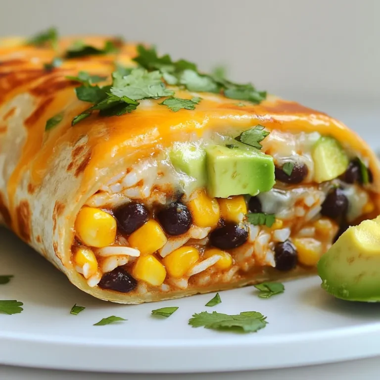 To make the Copycat Chipotle Melt, gather these fresh ingredients: - 4 large flour tortillas - 2 cups cooked rice (white or brown) - 1 can black beans, rinsed and drained - 2 cups shredded Monterey Jack cheese - 1 cup shredded cheddar cheese - 1 cup corn (fresh or frozen) - 1 small red onion, thinly sliced - 1 jalapeño, sliced (adjust for heat preference) - 1 cup lettuce, shredded - 1 ripe avocado, sliced - 1/2 cup fresh cilantro, chopped - 1/4 cup chipotle sauce (or your favorite salsa) - Olive oil for grilling - Salt and pepper to taste Choosing fresh ingredients makes your dish taste better. Here are some tips: - Tortillas: Look for soft, pliable tortillas. They should not be dry or cracked. - Rice: Use freshly cooked rice for the best texture. Avoid old, sticky rice. - Beans: Rinse canned beans well to remove excess sodium. Check for freshness. - Cheese: Buy cheese that feels moist and has a good aroma. - Veggies: Choose vibrant colors. Firm veggies often taste better. - Avocado: Pick avocados that are slightly soft but not mushy. If you have dietary needs, here are some substitutes: - Gluten-free option: Use corn tortillas instead of flour. - Vegan option: Replace cheese with vegan cheese or nutritional yeast. - Protein boost: Add grilled chicken or tofu for extra protein. - No beans: If you don’t like beans, use more rice or extra veggies. - Spice level: Use a milder pepper if jalapeños are too spicy for you. These options let everyone enjoy the Copycat Chipotle Melt! {{ingredient_image_1}} First, grab a large bowl. Add the cooked rice, black beans, corn, sliced red onion, and jalapeño. Mix everything well. Season the mix with salt, pepper, and half of the chopped cilantro. Stir until you see a nice blend of colors. This filling will be the heart of your melts. Now, lay out your four large flour tortillas. Divide the rice and bean mixture evenly among them. Sprinkle both Monterey Jack and cheddar cheese on top. Then add the avocado slices and a spoonful of chipotle sauce. Make sure each tortilla gets some love in the form of toppings. Heat a skillet or grill pan on medium heat. Drizzle a bit of olive oil into the pan. Place the filled tortillas seam side down in the pan. Grill them for about 3-4 minutes until they turn golden brown and crispy. Then, flip the melts and grill the other side for another 3-4 minutes. Check if the cheese has melted and the tortillas are crispy. If so, you can take them off the heat. Cut each wrap in half and serve hot. Add a sprinkle of cilantro on top and a side of lettuce for crunch. Enjoy your homemade Copycat Chipotle Melts! To get the best texture, make sure to grill the melts well. Use medium heat to avoid burning. Press down gently with a spatula while grilling. This helps the cheese melt evenly. Aim for a crispy outside and gooey inside. If you want extra crunch, use a bit more oil when grilling. For a more authentic taste, add some lime juice. Squeeze fresh lime over the filling before wrapping. This adds a zesty kick that brightens the flavors. You can also mix in some spices like cumin or smoked paprika for added depth. If you like more heat, try adding more jalapeños or a dash of hot sauce. One common mistake is overfilling the tortillas. This makes it hard to roll them up. Keep the filling to about a half cup per tortilla. Another mistake is not allowing the cheese to melt fully. Make sure to grill each side until golden brown. Lastly, don’t skip the seasoning! A little salt and pepper in the filling makes a big difference. Pro Tips Use Fresh Ingredients: Always opt for fresh vegetables and high-quality cheeses to enhance the flavor of your melts. Customize the Heat: Adjust the amount of jalapeño or add diced green chilies for extra heat according to your preference. Grill to Perfection: Ensure your skillet is hot enough before grilling to achieve a perfect golden crust without burning. Experiment with Fillings: Feel free to add cooked chicken, beef, or your favorite veggies for a unique twist on the classic melt. {{image_2}} You can easily make a vegetarian or vegan version of the Copycat Chipotle Melt. Simply skip the cheese and use a plant-based cheese option. For a hearty filling, add more beans or roasted veggies like peppers and zucchini. Use vegan chipotle sauce to keep it all plant-based. This way, you still get that rich flavor without animal products. To add protein, consider chicken or steak. For chicken, use grilled or shredded chicken. Marinate it with lime and spices for extra flavor. For steak, thinly slice and season with your favorite spices. Cook it until tender, then add it to the melt. Both options work great with the rice and cheese mix. You can adjust the spice level in the Copycat Chipotle Melt by tweaking a few ingredients. Use a milder pepper if you want less heat, or add more jalapeños for extra kick. You can also experiment with hot sauces or spices like cayenne pepper. Taste as you go to find your perfect level of heat. To keep your Copycat Chipotle Melts fresh, store them in an airtight container. Place a piece of parchment paper between layers to avoid sticking. This helps keep the melts from getting soggy. Store them in the fridge for up to three days. Before storing, let them cool to room temperature. If you want to keep them longer, consider freezing. For reheating, use a skillet to keep the crispiness. Heat the skillet over medium heat. Add a tiny bit of olive oil to help crisp the outside. Place the melts in the skillet for about 3-4 minutes on each side. This method helps maintain that golden, crunchy texture. You can also use an air fryer. Set it to 350°F and heat for about 5-6 minutes. To freeze your melts, wrap each one in plastic wrap. Then, place them in a freezer-safe bag. Remove as much air as possible to prevent freezer burn. They can stay frozen for up to three months. When you’re ready to eat, thaw them in the fridge overnight. After thawing, reheat using the skillet method to restore the crispiness. To make your melts spicier, add more jalapeño slices. You can also mix in diced serrano peppers. If you want more heat, try using a spicier chipotle sauce. Adjust the amount based on your heat level. Always taste as you go to find your perfect spice mix. Yes! You can use any cheese you like. Pepper Jack cheese adds heat and flavor. Gouda or Monterey cheese can give a rich taste. Feel free to mix cheeses for a unique flavor profile. Just make sure the cheese melts well to keep that gooey goodness. These melts pair well with a fresh side salad. A simple lettuce and tomato salad works great. You can also serve them with salsa or guacamole for dipping. For a heartier side, try some Mexican rice or seasoned corn. These options will enhance your meal and add variety. You now have a complete guide to making Copycat Chipotle Melts. We've covered every step, from picking fresh ingredients to grilling techniques. You can create tasty variations for your diet and meal prep. Remember to follow the tips to avoid mistakes and keep it simple. Enjoy your melts with sides that fit your taste. With this guide, you can make restaurant-quality melts at home. Dive in and enjoy your culinary adventure!