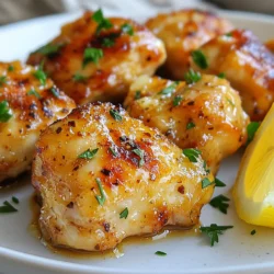 - 1 pound boneless, skinless chicken breasts - 4 tablespoons unsalted butter - 5 cloves garlic, minced - 1 teaspoon smoked paprika - 1 teaspoon Italian seasoning - Salt and pepper to taste - Juice of 1 lemon - 2 tablespoons fresh parsley, chopped The key to great garlic butter chicken bites starts with simple, fresh ingredients. You need chicken that is both tender and juicy. I prefer boneless, skinless chicken breasts. They cook evenly and absorb all the flavors. Butter is essential for richness. Unsalted butter gives you control over the salt level. Use fresh garlic for the best taste. It adds a bold flavor that makes this dish shine. Smoked paprika brings warmth, while Italian seasoning adds depth. Always season with salt and pepper. This enhances all the flavors. The juice of one lemon adds a bright note. It balances the richness of the butter. For the final touch, fresh parsley adds a pop of color. It also gives a fresh taste. When you chop it, make sure it's fine for even distribution. With these ingredients, you're ready to make a dish that is both juicy and full of flavor! {{ingredient_image_1}} 1. Melt the butter in a skillet Start with a large skillet. Place it on medium-high heat. Add four tablespoons of unsalted butter. Wait until the butter melts and starts to foam. This step builds a rich flavor base. 2. Sauté minced garlic Next, add five cloves of minced garlic to the skillet. Sauté the garlic for about 30 seconds. You want it fragrant but not burnt. Stir it gently as it cooks. 3. Add chicken and seasonings Now, toss in one pound of bite-sized chicken pieces. Sprinkle in a teaspoon of smoked paprika, a teaspoon of Italian seasoning, and season with salt and pepper. Stir well to coat the chicken evenly with those flavors. 4. Cook until golden brown Cook the chicken for about 8 to 10 minutes. Stir occasionally, watching for it to turn golden brown. Make sure the internal temperature reaches at least 165°F (75°C). This ensures the chicken is safe to eat. 5. Add lemon juice and combine Squeeze the juice of one lemon over the cooked chicken. Stir to combine everything well. Let the flavors meld together for an extra minute on the heat. 6. Garnish and serve Remove the skillet from the heat. Garnish with two tablespoons of chopped fresh parsley. Now, your garlic butter chicken bites are ready to enjoy! To make tender chicken bites, start with fresh, high-quality chicken. Cut the chicken into even pieces. This helps it cook evenly. Make sure your skillet is hot before adding the butter. Choose a heavy skillet for best results. Non-stick or cast iron works well. For side dishes, I love pairing these bites with steamed broccoli or rice. You can also serve them with a fresh salad. For presentation, use a large platter. Drizzle extra garlic butter over the chicken. Scatter chopped parsley on top for color. This makes the dish look inviting. Avoid burning the garlic. Cook it just until fragrant, about 30 seconds. Overcooking will make it bitter. Also, check the chicken's internal temperature. It should reach 165°F (75°C). Using a meat thermometer ensures safety and doneness. Pro Tips Use Fresh Garlic: Freshly minced garlic will provide a more robust flavor compared to pre-minced varieties. Always opt for fresh for the best taste! Check Chicken Temperature: Ensure that the chicken is cooked to an internal temperature of 165°F (75°C) for food safety and optimal tenderness. Let It Rest: After cooking, allow the chicken to rest for a few minutes before serving. This helps the juices redistribute, making the chicken more succulent. Pair with Fresh Herbs: Fresh herbs like basil or thyme can enhance the dish's flavor. Feel free to experiment with different herbs as a garnish! {{image_2}} You can make garlic butter chicken bites even tastier. Try adding fresh herbs like thyme or rosemary. These herbs add a nice twist. You can also experiment with spices. A pinch of cayenne pepper gives a nice kick. If you want a different protein, swap chicken for shrimp or tofu. Shrimp cooks fast and absorbs flavors well. Tofu is a great choice for a plant-based option. Just make sure you press it to remove extra water. You can cook garlic butter chicken bites in different ways. Baking them in the oven is easy. Preheat your oven to 400°F (200°C). Place the chicken on a baking sheet. Bake for about 15-20 minutes. The bites will be crispy and flavorful. Using an air fryer is another great method. Set the air fryer to 375°F (190°C). Cook the chicken bites for about 10-12 minutes. This method keeps them juicy with a nice crunch. If you need gluten-free options, use gluten-free soy sauce instead of regular. This keeps the flavor while making it safe for gluten-sensitive folks. For low-carb diets, skip the rice and serve the chicken over a salad instead. You can add fresh veggies for extra crunch and nutrients. These adjustments help you enjoy the dish while sticking to your diet. To keep your garlic butter chicken bites fresh, place them in an airtight container. Make sure they cool down before sealing. The chicken will last in the fridge for up to three days. This helps retain the flavor and moisture. When you’re ready to enjoy the leftovers, I recommend using a skillet. Heat a little butter over low heat, then add the chicken. Stir gently to avoid drying it out. You can also use a microwave, but cover the dish with a damp paper towel. This keeps the chicken moist while reheating. To freeze your garlic butter chicken bites, first, let them cool completely. Then, place them in a freezer-safe bag or container. Make sure to remove as much air as possible. They can stay in the freezer for up to three months. When you’re ready to eat, thaw them overnight in the fridge. Cook them on the stovetop until heated through for the best results. You can tell the chicken is fully cooked by checking its internal temperature. Use a meat thermometer to check the thickest part of the chicken. It should read at least 165°F (75°C). This ensures the chicken is safe to eat. If you don’t have a thermometer, cut into a piece. The meat should be white, not pink. Yes, you can make garlic butter chicken bites ahead of time. Cook the chicken bites and let them cool completely. Place them in an airtight container. You can store them in the fridge for up to three days. For longer storage, you can freeze them. Just make sure to thaw them in the fridge before reheating. Garlic butter chicken bites pair well with many sides. You can serve them with steamed vegetables like broccoli or green beans. Rice is also a great choice; it soaks up the garlic butter nicely. A fresh salad with a light dressing complements the dish well. Try serving with mashed potatoes for a comforting meal. You now know how to make garlic butter chicken bites. We covered the main ingredients, step-by-step instructions, and helpful tips. You learned about variations, storage, and common mistakes to avoid. Armed with this info, you can cook up a tasty dish every time. Try it out, and don’t be afraid to experiment. Your perfect meal is just a recipe away! Enjoy your cooking, and share this delicious dish with friends and family!