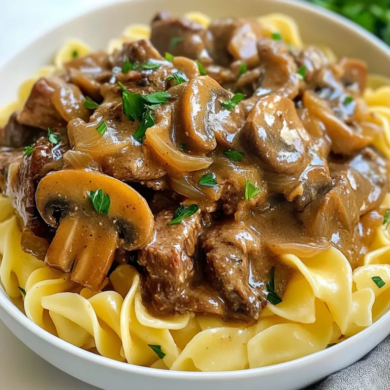 To make a rich Instant Pot Beef Stroganoff, you need the right ingredients. Here’s what you will need: - 1 pound beef sirloin, thinly sliced - 1 tablespoon olive oil - 1 medium onion, chopped - 2 cloves garlic, minced - 8 ounces mushrooms, sliced - 3 cups beef broth - 1 teaspoon Worcestershire sauce - 1 tablespoon Dijon mustard - 1 teaspoon dried thyme - Salt and pepper to taste - 1 cup sour cream - 3 tablespoons cornstarch mixed with 3 tablespoons water (for thickening) - 12 ounces egg noodles, uncooked - Fresh parsley, chopped (for garnish) Each ingredient plays a key role in making this dish flavorful and creamy. The beef sirloin gives a hearty base, while onions and garlic add depth. Mushrooms bring umami, and sour cream makes the sauce rich and creamy. Seasoning with Worcestershire sauce and Dijon mustard adds a nice tang. Make sure to have all these ingredients ready before you start cooking. This will help you stay organized and make the cooking process smooth. Enjoy gathering these ingredients, as they will come together to create a warm and delicious meal. {{ingredient_image_1}} - Set Instant Pot to Sauté mode. Add 1 tablespoon of olive oil. - Brown 1 pound of thinly sliced beef sirloin in batches. Each side takes about 2-3 minutes. - Remove the beef and set it aside. In the same pot, add 1 medium chopped onion and 2 cloves of minced garlic. Sauté them until they soften. This takes about 2-3 minutes. - Stir in 8 ounces of sliced mushrooms. Cook until they release their juices, around 3-4 minutes. - Add 3 cups of beef broth, 1 teaspoon of Worcestershire sauce, 1 tablespoon of Dijon mustard, and 1 teaspoon of dried thyme. Return the browned beef to the pot and season with salt and pepper. - Close the lid of the Instant Pot. Set it to Manual mode and cook on high pressure for 10 minutes. - After cooking, carefully perform a quick release of the pressure. - Stir in 1 cup of sour cream and 3 tablespoons of cornstarch mixed with 3 tablespoons of water. Set the pot to Sauté mode again for 2-3 minutes to thicken the sauce. - Prepare 12 ounces of egg noodles separately according to package instructions. Drain and set aside. - Serve the beef stroganoff sauce over the cooked egg noodles and garnish with fresh chopped parsley. - Overcooking the beef: Cook the beef just until browned. If you cook it too long, it can become tough. - Not browning ingredients properly: Browning adds flavor. Always brown your beef and veggies well. - Skipping the thickening step: The cornstarch mixture is key. It makes your sauce rich and creamy. - Using homemade beef broth: Store-bought broth works, but homemade broth adds a deeper taste. - Adding spices for extra depth: Try adding a pinch of smoked paprika or a bay leaf for more layers of flavor. - Experimenting with different types of mustard: Dijon is classic, but whole grain mustard brings a nice texture and bite. - Understanding pressure release methods: Use quick release for this recipe. It keeps the beef tender and juicy. - Adjusting cooking times for different cuts of meat: Sirloin cooks quickly. If using tougher cuts, increase cooking time. - Using the sauté function effectively: It’s perfect for browning. Don’t rush this step; it builds great flavor for your stroganoff. Pro Tips Choose the Right Cut: For a more tender stroganoff, opt for cuts like tenderloin or ribeye instead of sirloin. Don’t Skip Browning: Browning the beef before pressure cooking adds depth of flavor to your dish. Adjust Thickness: If you prefer a thicker sauce, add more cornstarch mixed with water during the final sauté. Garnish Wisely: Fresh parsley is great, but adding a sprinkle of paprika can enhance both flavor and presentation. {{image_2}} You can change the protein in your beef stroganoff. If you want to use chicken or turkey, simply swap the beef sirloin for thinly sliced chicken breast or turkey. Cook them in the same way. The flavors will still shine through. You can also try using ground beef instead of sirloin. Just brown it well before adding other ingredients. Ground beef adds a different texture and can be just as tasty. For a meatless option, try making a mushroom-based stroganoff. Use a mix of your favorite mushrooms, like cremini or shiitake, for deep flavor. Sauté them until they are tender and golden. Instead of sour cream, use plant-based sour cream or cashew cream. This keeps the dish creamy and rich while being completely vegan. It’s a great way to enjoy stroganoff without the meat. Want to elevate the taste of your stroganoff? Consider adding a splash of red wine. It adds depth and richness to the sauce. Just pour it in after browning the beef and let it cook down a bit. Fresh herbs like parsley or thyme can also brighten the dish. Stir them in at the end for a fresh touch. These simple changes can make your beef stroganoff even more delightful. To store beef stroganoff in the fridge, place it in an airtight container. Make sure to cool it to room temperature before sealing. This helps keep the flavors fresh. Beef stroganoff can last up to three days in the fridge. After that, you may notice a decline in taste and texture. For freezing, let the beef stroganoff cool down. Then, transfer it to a freezer-safe container. You can also use freezer bags for easy storage. Make sure to remove excess air before sealing. It can last up to three months in the freezer. When you are ready to eat, thaw it in the fridge overnight. To reheat, you can use the stove or microwave. If using the stove, place the stroganoff in a pan over low heat. Stir it often to keep it from sticking. If using the microwave, heat it in short bursts. Stir in between to ensure even heating. To maintain the creamy texture, add a splash of beef broth or water if it looks thick. This way, your beef stroganoff stays tasty and enjoyable. The best cut for beef stroganoff is beef sirloin. It offers a balance of flavor and tenderness. You can also use tenderloin for a more premium dish. Avoid tougher cuts, as they won't become as tender in the cooking process. Yes, you can easily make this recipe gluten-free. Use gluten-free noodles and check the broth for gluten-free options. Substitute Worcestershire sauce with a gluten-free version if needed. This way, you still enjoy the same great taste. Cooking beef stroganoff in an Instant Pot takes about 10 minutes under high pressure. However, you should also account for the time it takes to sauté the ingredients and release the pressure. In total, expect about 30 minutes from start to finish. Beef stroganoff pairs well with various sides. Serve it over egg noodles, rice, or mashed potatoes. You can also add a fresh salad or steamed vegetables for a balanced meal. These options will complement the rich, creamy sauce nicely. This blog post shared a simple beef stroganoff recipe. You learned about the key ingredients, easy cooking steps, and tips for better flavor. You discovered how to fix common mistakes and explore variations. Finally, we covered storage and reheating options to keep your meal fresh. In conclusion, making beef stroganoff is quick and fun. With just a few steps, you can create a tasty dish. Enjoy experimenting with flavors and ingredients to make it your own!