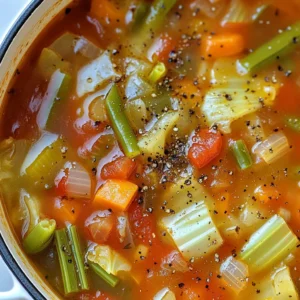 - 1 small head of green cabbage, chopped - 1 large onion, diced - 2 cloves garlic, minced - 3 carrots, diced - 3 celery stalks, diced - 1 bell pepper (any color), chopped - 1 can (14.5 oz) diced tomatoes, undrained - 6 cups vegetable broth - 1 teaspoon dried thyme - 1 teaspoon dried oregano - 1 bay leaf - Salt and pepper to taste - 1 tablespoon olive oil - 1 cup green beans, trimmed and cut into bite-sized pieces This soup is light and full of flavor. Each ingredient plays a role in making it tasty. Cabbage gives it a nice crunch and is low in calories. Onions and garlic add depth to the flavor. Carrots and celery bring sweetness and texture. The bell pepper adds color and more taste. Diced tomatoes give it a rich base. The vegetable broth is key. It makes the soup warm and satisfying. Thyme and oregano enhance the taste with their herbs. The bay leaf adds a subtle flavor that ties everything together. Finally, salt and pepper help to balance the dish. This soup is perfect for anyone watching their weight. It is packed with nutrients but low in calories. Each bowl is like a big hug in a cup. Enjoy making it, and feel free to adjust the vegetables to your liking! {{ingredient_image_1}} 1. First, heat 1 tablespoon of olive oil in a large pot over medium heat. 2. Add the diced onion and minced garlic. Cook until the onions turn clear, about 3-5 minutes. 3. Next, add 3 diced carrots, 3 diced celery stalks, and 1 chopped bell pepper. Cook for 5 more minutes until they soften. 1. Now, it’s time to add the chopped cabbage and 1 cup of green beans. Mix them well with the other veggies. 2. Sauté everything for another 5 minutes. This helps the cabbage start to wilt. 3. Pour in 1 can of diced tomatoes along with their juice. Add 6 cups of vegetable broth. 4. Stir in 1 teaspoon of dried thyme, 1 teaspoon of dried oregano, and 1 bay leaf. 1. Bring the soup to a gentle boil. Then, lower the heat and cover the pot. 2. Let it simmer for 30-40 minutes. Check the veggies for tenderness after 30 minutes. 3. When done, remove the bay leaf. Season the soup with salt and pepper to taste. To make great cabbage soup, start with fresh veggies. Look for cabbage with crisp leaves and a firm head. Choose onions that feel heavy for their size. Carrots should be bright orange and smooth. Celery needs to be sturdy and green. Bell peppers should have shiny skins. You can also adjust the seasonings to suit your taste. If you like it spicy, add some red pepper flakes. Prefer it milder? Reduce the herbs and spices. You can make cabbage soup in different ways. For a slow cooker, start by sautéing the onions and garlic in a pan. Then, place all the veggies and broth in the slow cooker. Cook on low for 6-8 hours. For an Instant Pot, use the sauté function for the onions and garlic. Add the rest of the ingredients, seal the lid, and cook on high for 5 minutes. Quick and easy! To amp up the flavor, add herbs like parsley or basil. You can also sprinkle in some cumin for a warm taste. Want a heartier soup? Incorporate protein by adding cooked chicken or beans. This adds nutrition and makes it more filling. Enjoy experimenting with flavors! Pro Tips Use Fresh Ingredients: For the best flavor and nutrition, use fresh vegetables when making your cabbage soup. Customize Your Veggies: Feel free to add other vegetables like zucchini or spinach to increase the nutritional content and variety. Adjust the Seasoning: Taste the soup before serving and adjust the salt, pepper, and herbs to suit your personal preference. Make It Ahead: This soup tastes even better the next day. Make a large batch and store it in the fridge for a quick meal later. {{image_2}} For a low-carb twist, you can swap out some veggies. Try using zucchini or mushrooms instead of carrots or potatoes. These options keep the soup light and tasty. Also, consider using a bone broth instead of vegetable broth. It adds rich flavor without extra carbs. If you want a vegan version, make sure your broth is plant-based. Check the labels to ensure there are no animal products. You can also add some chickpeas or lentils for added protein. This makes the soup filling and nutritious. This soup pairs well with whole-grain bread. A slice of crusty bread adds texture and flavor. You might also enjoy it with a fresh salad on the side. A light dressing complements the soup nicely and adds a fresh crunch. To keep your cabbage soup fresh, store it in the fridge. Use an airtight container for best results. The soup stays good for up to five days. If you want to keep it longer, freezing is a great option. Pour the cooled soup into freezer-safe containers. Leave some space at the top. This helps to prevent spills as the soup expands when it freezes. You can freeze it for up to three months. When it's time to enjoy your soup again, reheating is easy. The best way is on the stove. Pour the soup into a pot and heat over medium. Stir it often to ensure even warming. If using a microwave, place the soup in a microwave-safe bowl. Heat in short bursts, stirring in between. This prevents hot spots. To avoid soggy veggies, don’t reheat the soup more than once. Keep the soup covered while reheating to maintain moisture. Weight Watchers points for cabbage soup are low. Each serving is about 0-1 point. This makes it a great choice for anyone watching their points. The soup is full of veggies and low in fat. Yes, you can make this soup ahead of time. It tastes even better the next day! Just store it in the fridge after it cools. When you're ready to eat, heat it up on the stove. Absolutely! This cabbage soup is naturally gluten-free. Just ensure the vegetable broth you use is gluten-free. Most brands offer gluten-free options. Cabbage soup lasts about 3 to 5 days in the fridge. Store it in an airtight container. If you want it to last longer, consider freezing it. You can add many vegetables to this soup! Here are some ideas: - Zucchini, diced - Spinach or kale - Corn or peas - Potatoes, diced - Mushrooms, sliced Feel free to mix and match based on what you like! This blog post covered how to make a healthy cabbage soup. We discussed the ingredients, cooking steps, and tips for the best flavor. You learned how to store leftovers and even variations for different diets. Making this soup is simple and rewarding. It offers great taste and nutrition. I hope you give it a try. Enjoy cooking, and savor each bowl of this delicious soup.