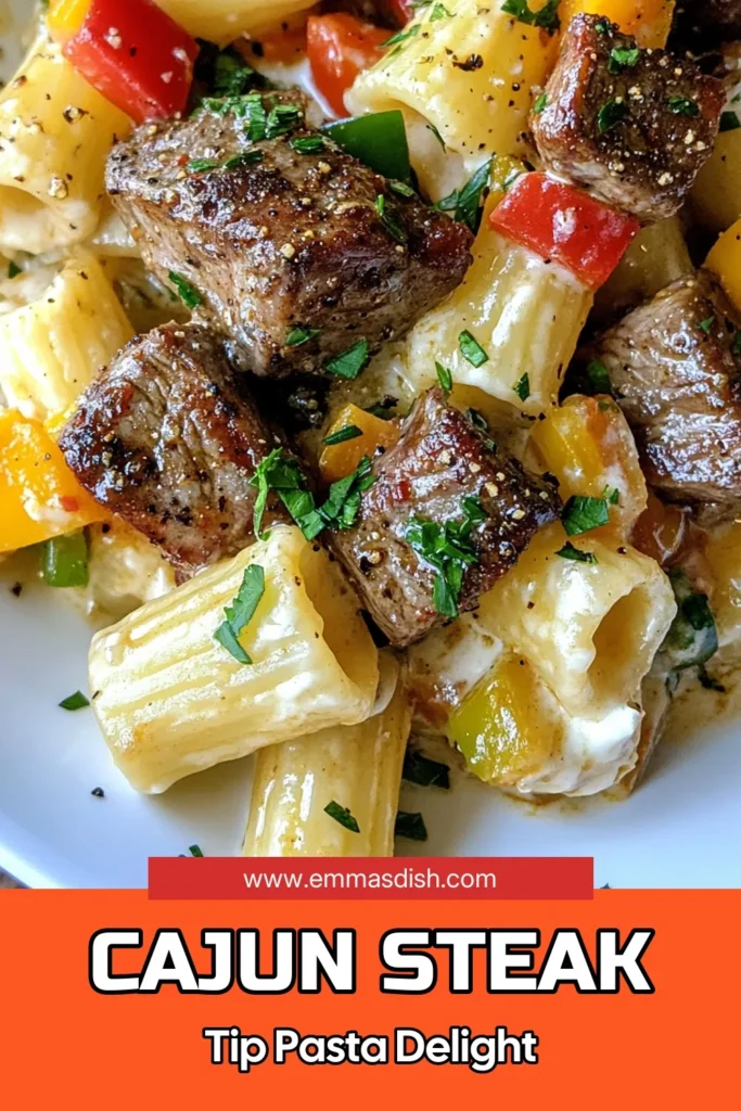 Indulge in this mouthwatering Cajun steak rigatoni recipe for a deliciously creamy Cajun pasta dish that's perfect for any night. This easy Cajun dinner combines savory steak tips pasta with vibrant rigatoni, peppers, and a rich cream sauce. Ready in just 30 minutes, it's sure to become a family favorite. Try this rigatoni with steak and peppers tonight and elevate your weeknight meals. Save this recipe now! #CajunPasta #SteakTips #EasyDinner #PastaRecipes