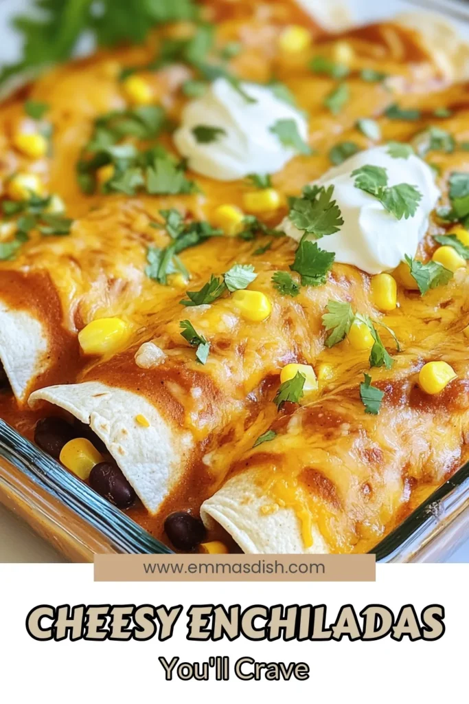 Looking for a comforting dish? Try these cheesy bean enchiladas! This black bean enchiladas recipe is perfect for anyone craving delicious Mexican comfort food that's vegetarian. Whip up easy enchiladas with cheese using simple ingredients like black beans, corn, and spices. Get ready to enjoy a tasty meal that everyone will love! Save this recipe and treat yourself to cheesy goodness tonight! #CheesyBeanEnchiladas #VegetarianEnchiladas #EasyEnchiladas #MexicanComfortFood