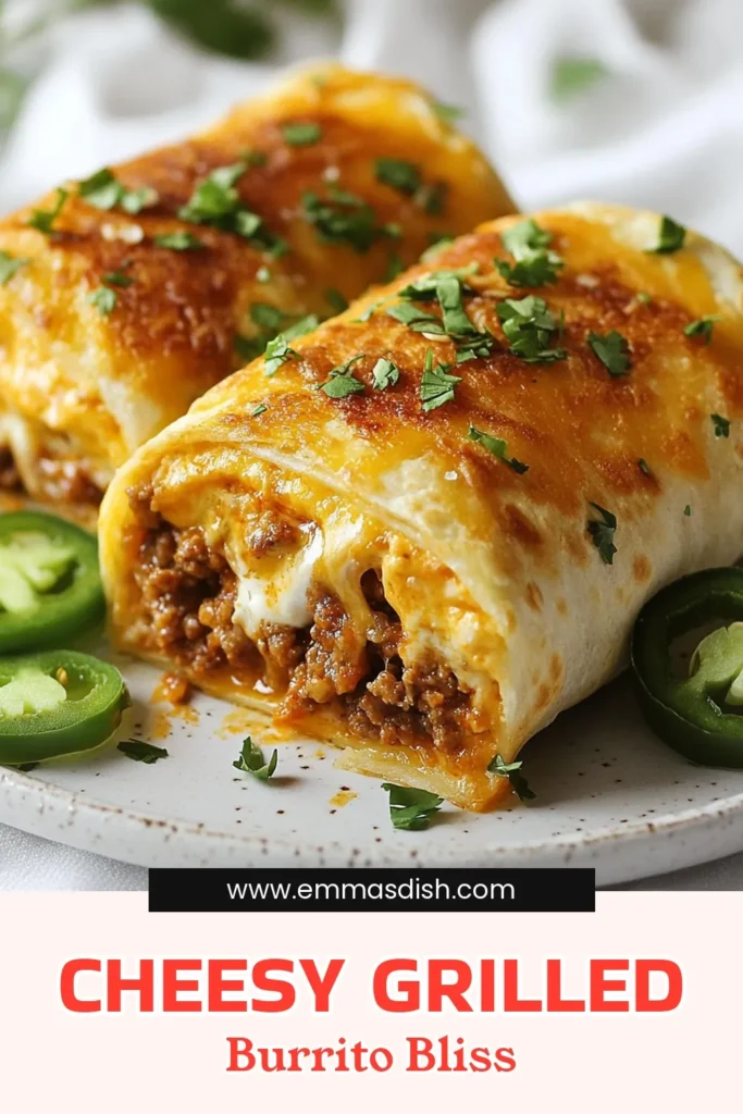 Craving a delicious twist on your favorite comfort food? Try this grilled cheese burrito that’s super easy to make! Packed with cheesy goodness, ground beef, and optional rice, it’s perfect for a quick meal or snack. This easy burrito recipe combines crispy tortillas filled with melty cheese and savory fillings, making it a cheesy burrito lover's dream. Save this recipe for later and enjoy every bite! #GrilledCheeseBurrito #EasyBurritoRecipe #CheesyBurrito #ComfortFoodRecetas