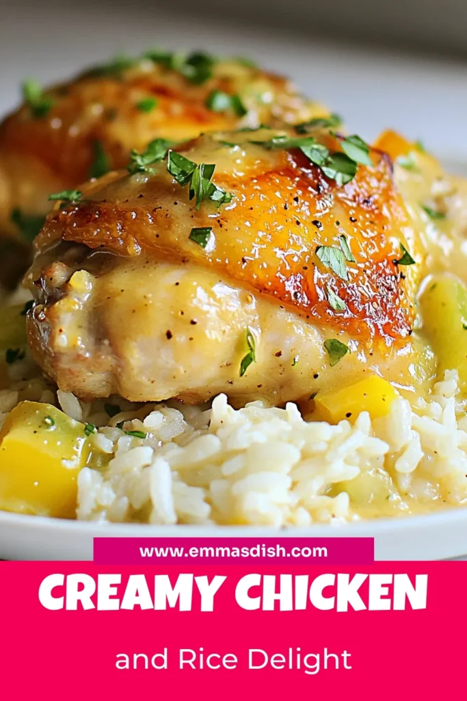 Discover the ultimate smothered chicken and rice recipe that’s both easy and delicious. This creamy chicken and rice dish will become your go-to for an effortless one-pot chicken and rice dinner. Featuring flavorful chicken thighs, rich flavors, and a creamy sauce, it’s perfect for busy weeknights. Try this easy chicken dinner tonight and savor the taste! Save this recipe for later! #SmotheredChicken #EasyDinner #ChickenAndRice #OnePotMeal