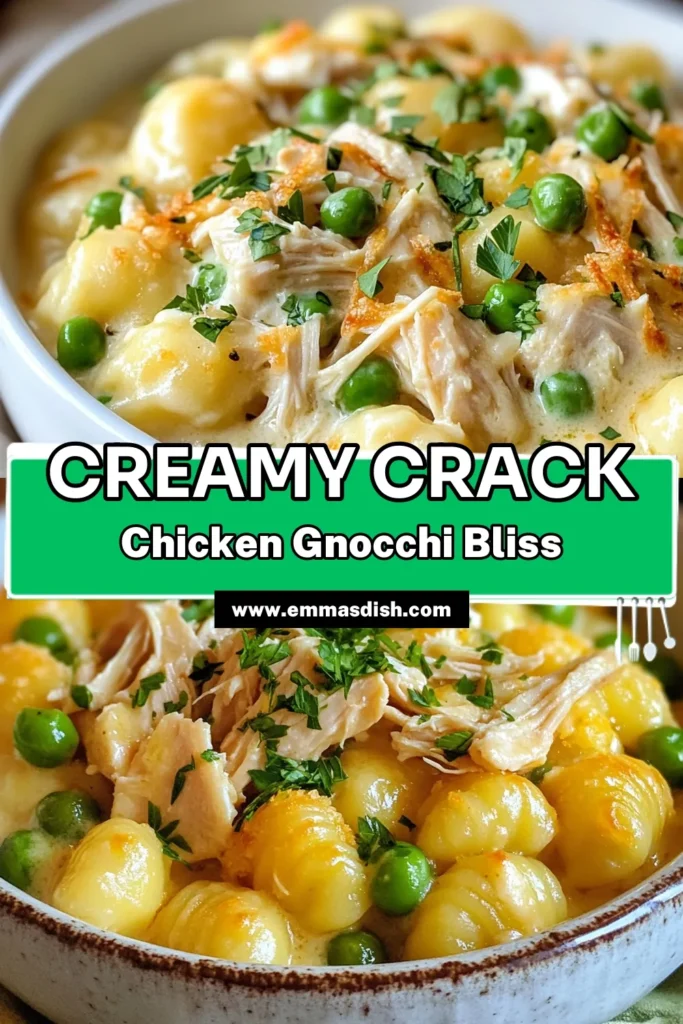 Indulge in this delicious Crack Chicken Gnocchi recipe! This creamy chicken gnocchi recipe features tender potato gnocchi, shredded chicken, and a creamy ranch sauce, all in one pot for easy clean-up. Perfect for a weeknight dinner, this easy gnocchi with chicken will be a family favorite. Try this ranch chicken gnocchi today and enjoy a comforting meal in just 20 minutes! Don't forget to save this one pot gnocchi recipe! #CrackChickenGnocchi #EasyGnocchiRecipe #OnePotDinner #ComfortFood