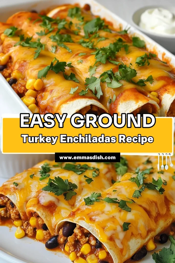 Looking for a delicious and healthy turkey enchiladas recipe? Try these Ground Turkey Black Bean Enchiladas packed with protein and flavor! This easy enchilada recipe combines ground turkey, black beans, and spices for a fiesta-worthy meal that everyone will love. Perfect for a quick weeknight dinner! Don’t forget to save this black bean enchiladas recipe for a nutritious twist on a classic. #GroundTurkeyEnchiladas #HealthyTurkeyEnchiladas #EasyEnchiladaRecipe #FiestaEnchiladas