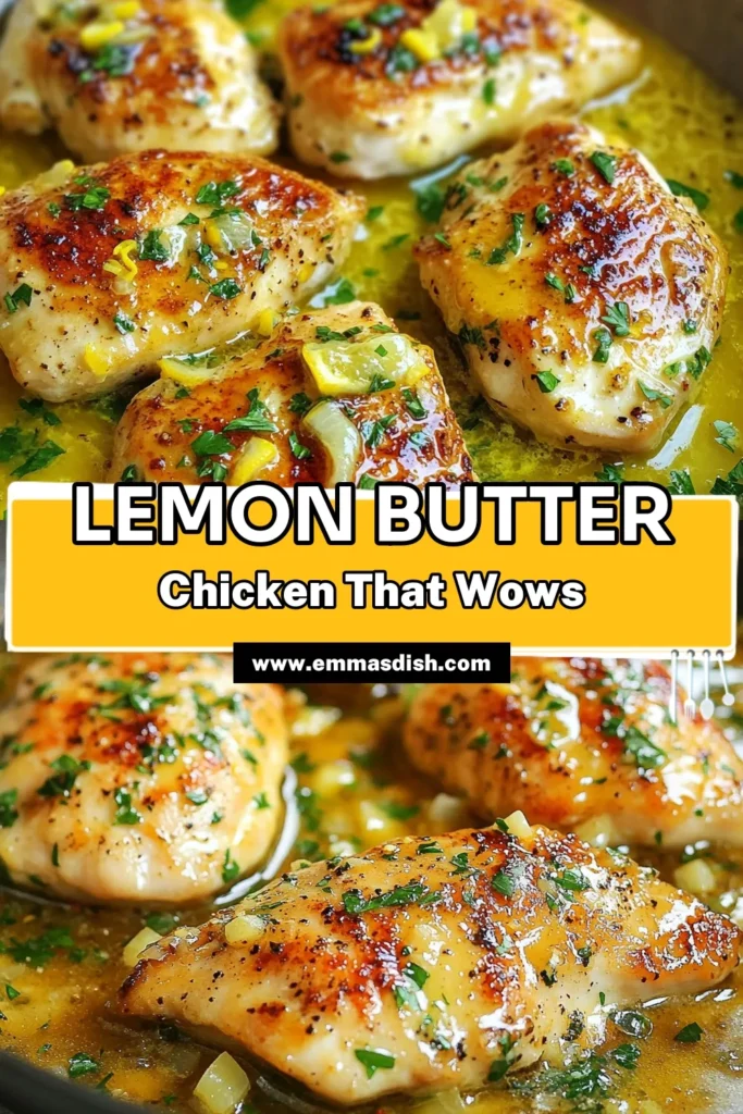 Discover this delicious Lemon Butter Chicken recipe that transforms simple herb chicken breast into an easy chicken dinner! This baked lemon chicken is infused with rich flavors from garlic, thyme, and oregano, making it a standout flavorful chicken breast recipe. Perfect for weeknight meals. Click to get the full recipe and impress your family tonight! #LemonButterChicken #EasyChickenDinner #BakedLemonChicken #HerbChickenBreastRecipe