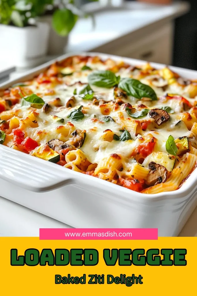 Discover this delicious veggie-packed baked ziti that’s sure to be a family favorite! This healthy baked ziti recipe is a delightful vegetarian pasta bake loaded with fresh vegetables like zucchini, bell peppers, and spinach. With its cheesy layers and easy cooking steps, it’s the ideal easy ziti recipe for weeknight dinners. Try this baked ziti with vegetables tonight for a satisfying meal! Save and share this recipe for later! #BakedZiti #VegetarianRecipes #HealthyEating #PastaLovers
