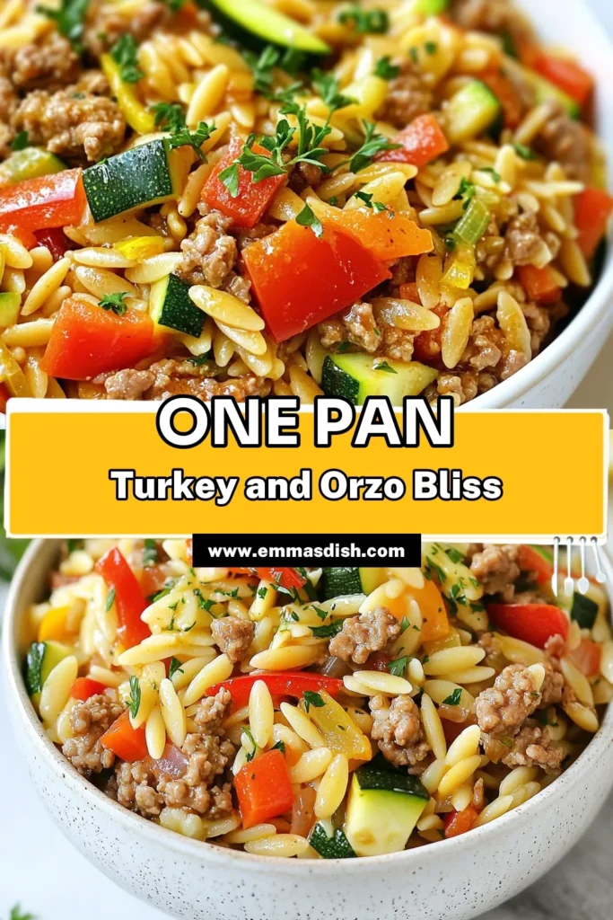 Discover a delicious ground turkey recipe with this easy one pot meal featuring orzo pasta! Perfect for quick dinner recipes, this healthy turkey meal combines ground turkey, veggies, and orzo for a nutritious and satisfying dish. Ready in just 30 minutes, it's ideal for busy nights! Try this flavorful orzo pasta dish tonight and make dinner a breeze. Save this recipe for later! #GroundTurkeyRecipe #QuickDinnerRecipes #HealthyTurkeyMeals #OnePotMealsWithOrzo