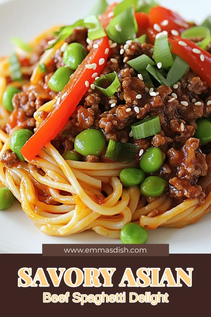 Discover the mouthwatering flavors of Asian ground beef spaghetti with this easy Asian spaghetti recipe! Perfect for a quick weeknight dinner, this dish combines spaghetti with ground beef, fresh vegetables, and savory sauces for a delicious stir fry spaghetti recipe. Enjoy tender ground beef noodles tossed in a flavorful mix. Save this recipe for a tasty dinner option that everyone will love! #AsianGroundBeefSpaghetti #GroundBeefNoodles #DinnerIdeas #SpaghettiRecipe