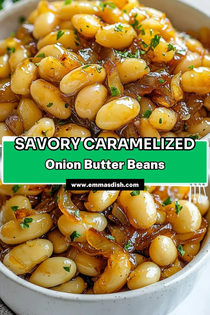 Discover the delightful flavor of caramelized onion butter beans with this easy vegan butter bean recipe. Perfect as a savory butter bean side dish, these delicious balsamic vinegar beans feature sweet caramelized onions and fragrant garlic. With just a few simple ingredients, you can create a dish that's sure to impress. Try it today and elevate your meals! Save this recipe for later! #CaramelizedOnionButterBeans #VeganRecipes #ButterBeans #EasyDinnerIdeas