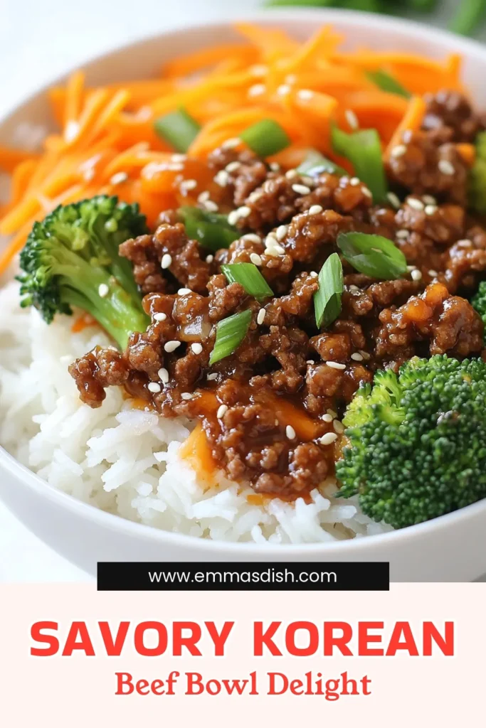Discover the deliciousness of Korean ground beef bowls with this easy beef rice bowl recipe. This quick Korean dinner is packed with flavor, featuring a gochujang beef recipe that’s not only tasty but also healthy. In just 20 minutes, you can create a satisfying meal that everyone will love. Ready to spice up your dinner routine? Save this recipe for an irresistible fusion of flavors! #KoreanRecipes #GroundBeef #HealthyMeal #QuickDinner