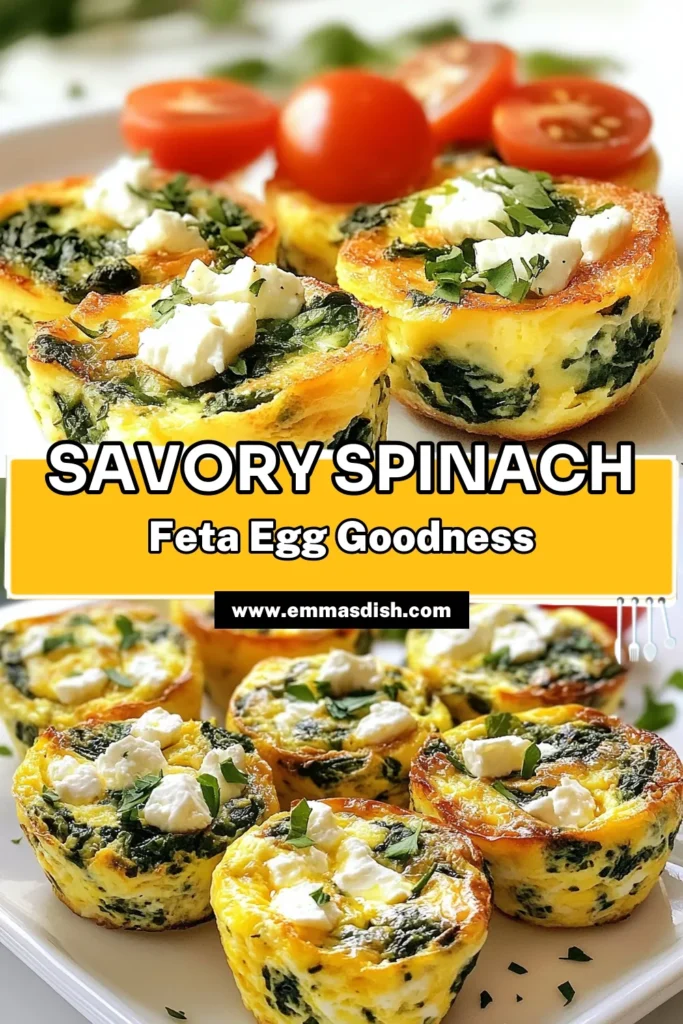 Start your day with our savory spinach and feta egg bites! This easy egg bites recipe is perfect for a healthy breakfast. Packed with fresh spinach and creamy feta, these baked egg bites with spinach are not only delicious but also quick to prepare. Try this spinach feta muffin recipe for a nutritious snack or meal. Don't forget to save this easy egg bites recipe for later! #healthybreakfast #eggrecipe #spinachfeta #easyrecipes