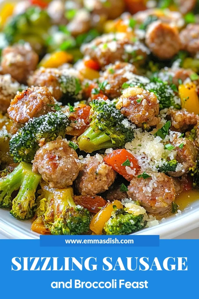 Discover this Sizzling Sausage Recipe featuring a delightful Broccoli Sausage Skillet that combines Italian sausage, fresh broccoli, and a hint of Parmesan for a quick and delicious dinner idea. This Easy Italian Sausage Dish is perfect for busy weeknights, ready in just 25 minutes! Enjoy a flavorful, nutritious meal that everyone will love! Click to save this Parmesan Broccoli Recipe for your next family dinner! #SausageRecipe #HealthyDinner #QuickMeals #ItalianCuisine