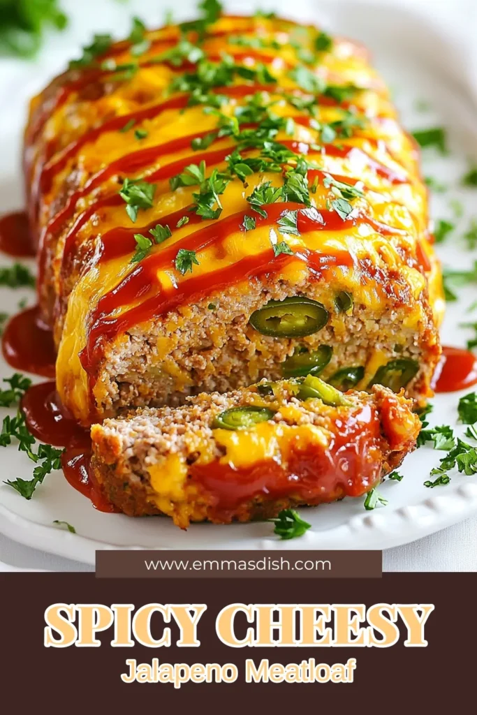 Spice up your dinner with this delicious Jalapeño Popper Meatloaf! This easy meatloaf dinner recipe blends ground beef with cream cheese, cheddar, and jalapeños for a cheesy, spicy twist. Perfect for lovers of savory flavors, this cheesy meatloaf with jalapeños will become a family favorite. Try this spicy meatloaf recipe today and impress your guests! Save this recipe to make later. #Meatloaf #JalapenoPopper #ComfortFood #EasyRecipes