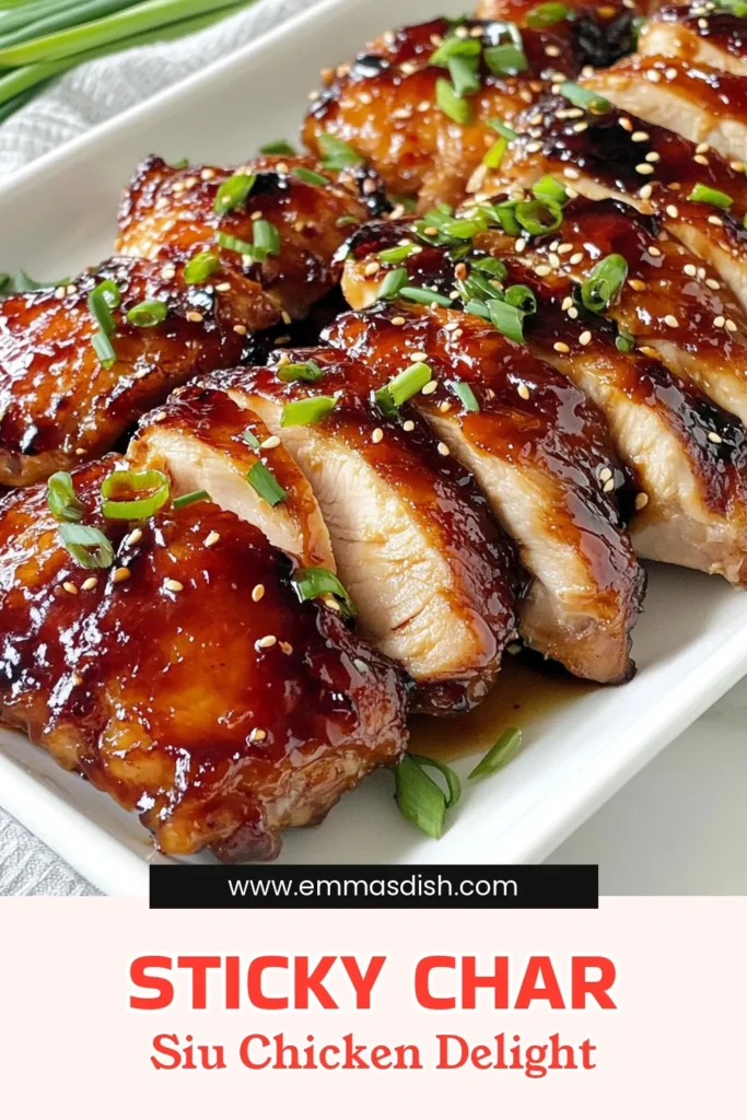 Enjoy the mouthwatering flavors of Sticky Char Siu Chicken in this easy sticky chicken recipe! This Asian chicken marinade featuring hoisin sauce transforms grilled chicken thighs into a delectable dish that's perfect for any occasion. Marinate, grill, and savor the sticky goodness that will impress your family and friends. Try this grilled chicken thighs recipe today and elevate your dinner game! Save for later! #StickyCharSiuChicken #HoisinSauceChicken #AsianChickenMarinade #EasyStickyChickenRecipe