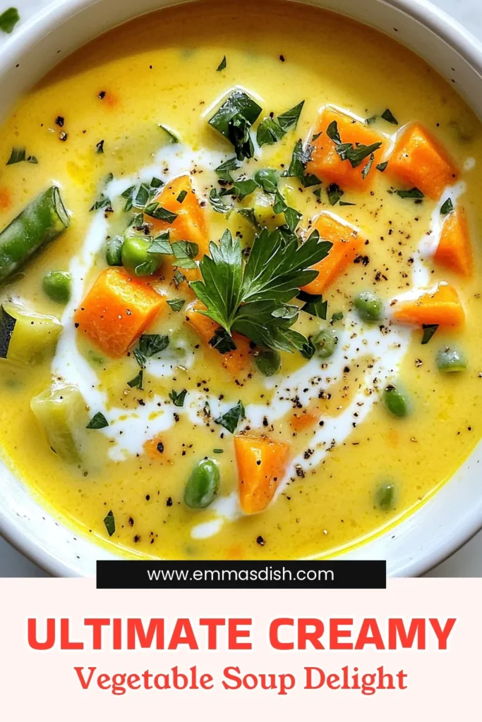 Discover the ultimate creamy vegetable soup that’s both delicious and healthy! This easy vegetable soup recipe features a variety of fresh vegetables and creamy coconut milk for a delightful flavor. Perfect for any meal, this healthy vegetable soup is a simple way to enjoy nutritious ingredients. Follow this step-by-step guide and warm up with a comforting bowl of creamy dreaminess. Save this recipe for a cozy night in! #CreamyVegetableSoup #VegetableSoupRecipe #CoconutMilkSoup #HealthyEating