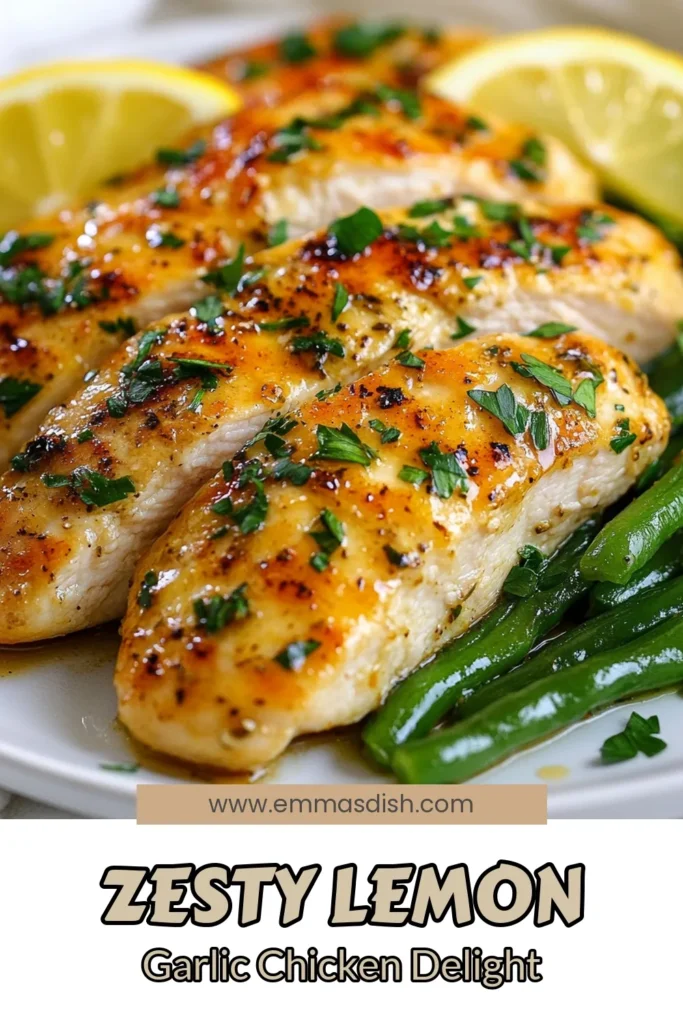 Looking for a quick weeknight meal? Try this delicious lemon garlic chicken recipe featuring zesty chicken with green beans! This healthy chicken dinner is perfect for busy evenings, showcasing marinated chicken that is juicy and flavorful. Simply sauté with fresh green beans for a delightful twist. Save this marinated chicken recipe for your next dinner and enjoy a tasty, wholesome meal in under 40 minutes! #HealthyEating #QuickMeals #ChickenRecipes #ZestyChicken
