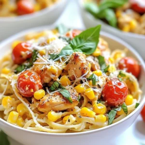 - 2 chicken breasts, diced - 8 oz linguine pasta - 4 tablespoons cowboy butter (made of: - 1 stick unsalted butter, melted - 1 tablespoon minced garlic - 1 tablespoon fresh parsley - 1 teaspoon smoked paprika - 1/2 teaspoon cayenne pepper - salt and pepper to taste) - 1 cup cherry tomatoes, halved - 1 cup corn kernels (fresh or frozen) - 1 teaspoon lemon zest - 1 tablespoon lemon juice - 1/2 cup grated Parmesan cheese - Fresh basil leaves for garnish Cowboy butter is a key flavor in this dish. It is a simple mix of melted butter, garlic, and herbs. The smoked paprika adds a nice depth of flavor and a slight smokiness. The cayenne gives it a little kick, making each bite exciting. The lemon zest and juice add brightness, balancing the richness of the butter. If you're looking for a healthier option, try using chicken thighs instead of breasts. For a dairy-free version, replace the butter with olive oil and skip the cheese or use a dairy-free alternative. If you need it gluten-free, swap the linguine with gluten-free pasta. You can also add more veggies like spinach or bell peppers for extra nutrients. {{ingredient_image_1}} Start by melting one stick of unsalted butter in a small bowl. Add one tablespoon of minced garlic. Next, mix in one tablespoon of fresh parsley, one teaspoon of smoked paprika, and half a teaspoon of cayenne pepper. Season with salt and pepper to taste. Stir well and set this cowboy butter aside. Fill a large pot with salted water and bring it to a boil. Once boiling, add eight ounces of linguine pasta. Cook it according to the package instructions until it reaches an al dente texture. After cooking, drain the pasta and save half a cup of pasta water. Set both aside for later. Heat a large pan over medium heat. Add two diced chicken breasts to the pan. Season the chicken with salt and pepper. Cook the chicken pieces for about five to seven minutes until they turn golden brown and are fully cooked. Make sure the chicken is no longer pink inside. Once the chicken is cooked, add the cowboy butter you made earlier to the pan. Toss in one cup of halved cherry tomatoes and one cup of corn kernels. Add one teaspoon of lemon zest and one tablespoon of lemon juice. Stir the mixture and cook for another two to three minutes. You want the tomatoes to soften nicely. Now it&rsquo;s time to mix it all together. Add the drained linguine to the pan. Toss everything until the pasta is well coated. If the dish looks too dry, slowly add the reserved pasta water until you reach your desired consistency. Finally, stir in half a cup of grated Parmesan cheese. Taste and adjust the seasoning if needed. Serve the Cowboy Butter Chicken Linguine in bowls. Garnish each bowl with fresh basil leaves. For an extra touch, sprinkle more grated Parmesan cheese on top. Enjoy your tasty weeknight meal! To make cowboy butter, start with a stick of unsalted butter. Melt it in a bowl. Add one tablespoon of minced garlic. Then, include one tablespoon of fresh parsley. Next, add one teaspoon of smoked paprika and half a teaspoon of cayenne pepper. Finally, season with salt and pepper to taste. Mix it all well. This butter gives your dish a rich, bold flavor. To cook linguine just right, bring a large pot of salted water to a boil. Add the linguine pasta and stir to prevent sticking. Cook it according to the package instructions until it's al dente. This means it should be firm but not hard. Save half a cup of pasta water before draining. This starchy water helps mix your sauce later. To avoid dry chicken, use diced chicken breasts. Heat a large pan over medium heat before adding the chicken. Season it with salt and pepper. Cook until golden brown, about 5-7 minutes. Check that the chicken is fully cooked but still tender. This way, it stays juicy and flavorful. To boost flavors in cowboy butter chicken linguine, add fresh ingredients. Use cherry tomatoes for sweetness and corn for crunch. Lemon zest and juice give a bright taste. You can also sprinkle Parmesan cheese for a savory kick. Fresh basil leaves add a nice touch as a garnish. Mix different flavors to make your dish shine! Pro Tips Use Fresh Ingredients: Fresh chicken and seasonal vegetables will enhance the flavor and texture of your dish. Adjust the Spice Level: If you prefer a milder dish, reduce the cayenne pepper or omit it entirely. Save the Pasta Water: The starchy pasta water is perfect for adjusting the sauce consistency without diluting the flavor. Experiment with Herbs: Feel free to substitute fresh parsley with basil or cilantro for a different flavor profile. {{image_2}} You can easily switch this Cowboy Butter Chicken Linguine to a vegetarian meal. Instead of chicken, use diced mushrooms or chickpeas. Both options add great texture and flavor. Keep the cowboy butter mix the same for that rich taste. Add in some spinach or kale for extra nutrients. This version remains hearty and delicious. For a gluten-free meal, swap the linguine with gluten-free pasta. Many options are available in stores. Make sure to check the ingredients to ensure they fit your diet. You can use rice noodles or zucchini noodles for a lighter dish. The cowboy butter will still give it that rich, tasty finish. Boost your meal by adding more veggies. Try bell peppers, zucchini, or broccoli. Just chop them up and toss them in with the chicken. Cook until they are tender and vibrant. These additions not only add color but also enhance the nutrition. You can mix and match based on your preferences. To keep your Cowboy Butter Chicken Linguine fresh, place leftovers in an airtight container. Allow the dish to cool before sealing it tightly. Store the container in the fridge for up to three days. This keeps the flavors intact and the dish safe to eat later. Reheat the Cowboy Butter Chicken Linguine on the stove for the best results. Add a splash of water or broth to the pan to prevent sticking. Heat over medium-low heat while stirring gently. This method helps keep the noodles from getting mushy. You can also use the microwave. Place the linguine in a microwave-safe bowl, cover it, and heat in short bursts. Stir between each burst for even warming. You can freeze your Cowboy Butter Chicken Linguine if you want to save it for later. Divide the dish into meal-sized portions and pack them in freezer-safe containers. Make sure to leave some space at the top for expansion. The linguine can last for up to three months in the freezer. When you're ready to eat, thaw overnight in the fridge before reheating. This way, you enjoy a tasty meal without losing flavor. Cowboy butter is a tasty blend of melted butter, garlic, and spices. It adds a rich flavor to dishes. In this recipe, it includes parsley, smoked paprika, and cayenne pepper. This combination gives a unique kick to your meal. You can make it easily at home with simple ingredients. Yes, you can use other pastas. While linguine works great, any long pasta fits well. Try spaghetti, fettuccine, or even penne. Just keep an eye on cooking times. Each type might need a different time to cook until al dente. This dish is quick to make. It takes about 30 minutes from start to finish. You&rsquo;ll spend 15 minutes prepping and cooking. That makes it perfect for a busy weeknight dinner. You can serve this dish with a fresh salad or garlic bread. A simple green salad adds crunch and freshness. Garlic bread pairs well for a hearty meal. Both options balance the rich flavors of the pasta. To add heat, use more cayenne pepper or red pepper flakes. You can also add sliced jalape&ntilde;os for a fresh kick. Adjust the spice to your taste. Just remember, a little goes a long way! You now have a complete guide to making Cowboy Butter Chicken Linguine. We covered the key ingredients, step-by-step cooking methods, and how to adjust for dietary needs. Remember to try the tips for perfecting each part. You can even explore fun variations to keep it fresh. Finally, store leftovers wisely and enjoy them later. With this knowledge, you can create a tasty dish that your family will love. Cooking should be fun, so enjoy every moment in the kitchen!