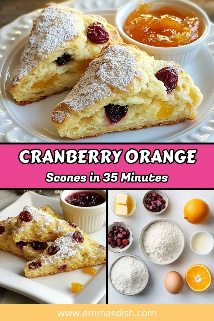 Indulge in these delightful Cranberry Orange Scones! This easy scone recipe combines the best scone ingredients like tart cranberries and zesty orange for a perfect breakfast or snack. Explore baked scone variations with these citrus scones that will impress your friends and family. Ready to bake? Try this irresistible recipe today! Don't forget to save for later! #CranberryOrangeScones #EasySconeRecipe #CitrusScones #BakedSconeVariations