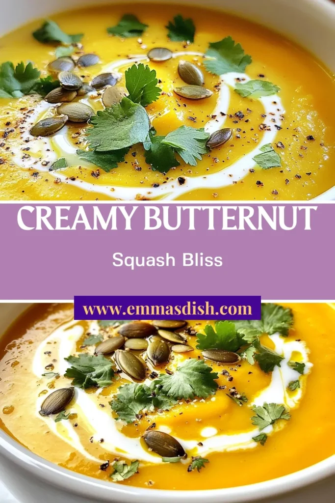 Warm up with this creamy and delicious roasted butternut squash soup that's perfect for cozy nights! Made with roasted butternut squash and creamy coconut milk, this vegan soup recipe is not just nutritious but also comforting. Ideal for chilly days, this butternut squash soup is sure to become one of your favorite cozy soup recipes. Try it today and enjoy a delightful blend of flavors. Save this recipe for later! #ButternutSquashSoup #VeganSoupRecipes #CozySoupRecipes #CoconutMilkSoup