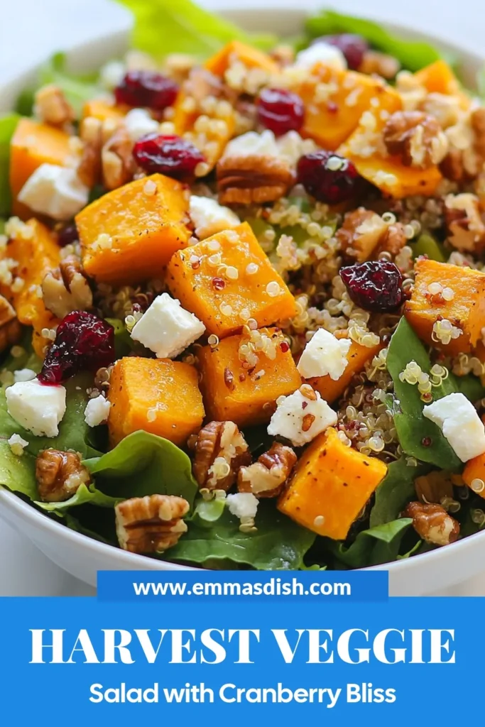 Looking for a vibrant and nutritious fall dish? Try this Cranberry-Glazed Harvest Veggie Salad! Packed with flavors from roasted sweet potatoes, quinoa, and a delightful cranberry dressing, this Healthy Fall Salad is perfect for gatherings or everyday meals. With its blend of textures and colors, this Harvest Veggie Salad Recipe is not only delicious but also visually stunning. Don’t miss out on this Roasted Sweet Potato Salad! Save and share your experience! #CranberryGlazedSalad #HarvestVeggieSalad #HealthySalad #QuinoaSaladWithCranberries
