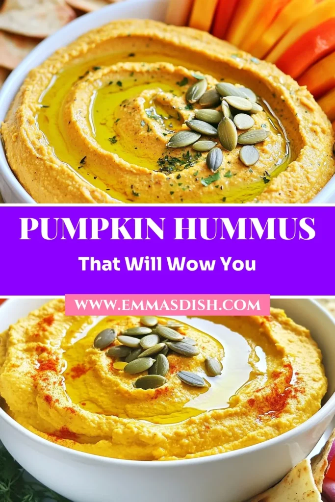 Discover the tastiest creamy pumpkin hummus recipe that transforms your snacking game! This healthy pumpkin appetizer combines chickpeas with pumpkin for a delicious vegan pumpkin spread perfect for any gathering. In just 10 minutes, whip up this creamy pumpkin dip and serve it with pita chips or veggies. Perfect for fall festivities or anytime cravings! Try this unique pumpkin hummus recipe today and watch it become a staple in your kitchen! #PumpkinHummus #HealthyAppetizer #VeganRecipes #FallRecipes