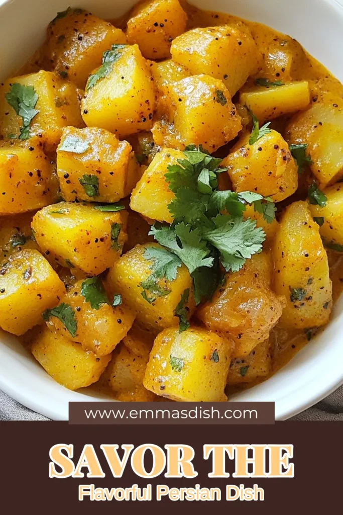 Discover how to make Dopiazeh Aloo with this easy Persian recipe! This delightful Persian Dopiazeh recipe features hearty potatoes and caramelized onions, delivering a delicious vegetarian dish perfect for any occasion. Ideal for lovers of Iranian potato dishes, this Aloo Dopiazeh vegetarian option is simple to prepare and bursting with flavor. Save this recipe for your next meal! #PersianRecipes #VegetarianCooking #PotatoDishes #IranianCuisine