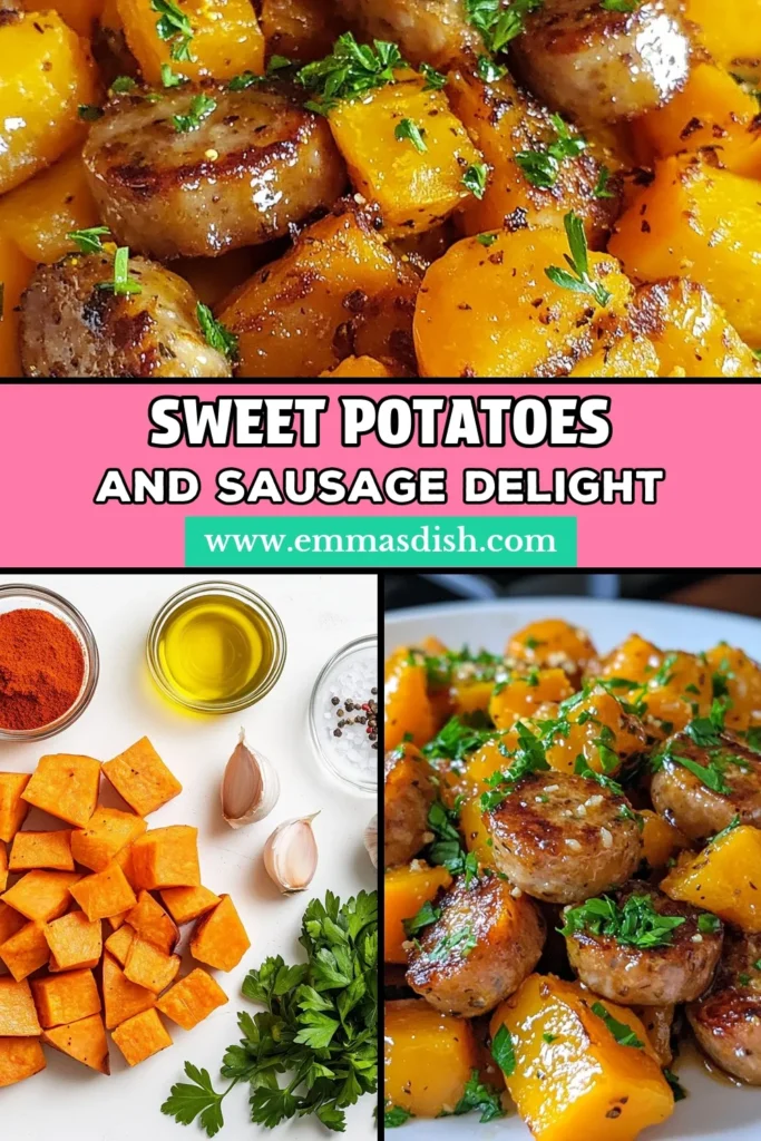 Looking for a delicious and healthy meal? Try this honey garlic sausage recipe featuring roasted sweet potatoes! This chicken sausage sweet potato dish is perfect for a quick dinner and packed with flavor. Discover how easy sweet potato recipes can be with this vibrant and satisfying combination. Enjoy a healthy sausage and sweet potatoes meal that everyone will love. Save this recipe for your next mealtime inspiration! #SweetPotatoRecipes #HealthyEating #EasyRecipes #DinnerIdeas
