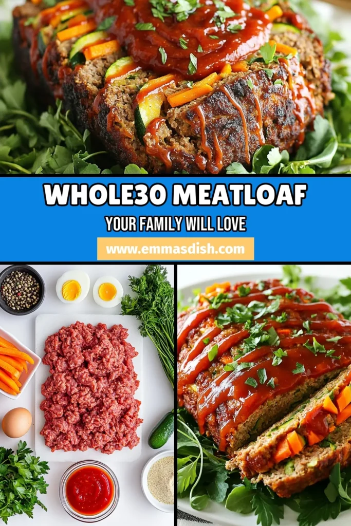 Discover the perfect Whole30 meatloaf that’s not only healthy but also delicious! This gluten-free meatloaf recipe features grass-fed beef, flavorful veggies, and is easy to prepare for a delightful easy meatloaf dinner. Packed with nutrients, this hearty dish is sure to please the whole family. Try this healthy meatloaf recipe today! Save it for your next meal! #Whole30Meatloaf #HealthyMeatloaf #GlutenFreeMeatloaf #EasyMeatloafDinner