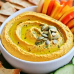 To make creamy pumpkin hummus, you need these simple ingredients: - 1 cup canned pumpkin puree (not pumpkin pie filling) - 1 can (15 oz) chickpeas, drained and rinsed - 2 tablespoons tahini - 2 tablespoons olive oil - 2 tablespoons lemon juice - 1 clove garlic, minced - 1 teaspoon ground cumin - 1/2 teaspoon smoked paprika - Salt and pepper to taste - Water as needed for desired consistency - Pumpkin seeds for garnish (optional) This creamy pumpkin hummus is not only tasty but also healthy. Each serving offers: - Calories: About 120 - Protein: 4 grams - Carbohydrates: 15 grams - Fiber: 4 grams - Fat: 6 grams These values can vary based on serving sizes and specific brands used. Pumpkin adds many benefits to this dip. Here are a few key points: - Rich in Nutrients: Pumpkin is full of vitamins A and C. These vitamins help boost your immune system. - High in Fiber: This helps keep your digestion smooth and can keep you feeling full. - Low in Calories: Pumpkin is low in calories, making it a great choice for dips. - Antioxidants: Pumpkin has antioxidants that may help fight inflammation and protect your cells. Adding pumpkin to hummus is a smart way to make a healthy snack. Enjoy the flavor and health benefits with every bite! {{ingredient_image_1}} Start by gathering all the ingredients. You need: - 1 cup canned pumpkin puree - 1 can (15 oz) chickpeas, drained and rinsed - 2 tablespoons tahini - 2 tablespoons olive oil - 2 tablespoons lemon juice - 1 clove garlic, minced - 1 teaspoon ground cumin - 1/2 teaspoon smoked paprika - Salt and pepper to taste - Water as needed for desired consistency - Pumpkin seeds for garnish (optional) Ensure your food processor is clean and ready for use. Put the pumpkin puree, chickpeas, tahini, olive oil, lemon juice, garlic, cumin, and paprika into the food processor. Blend everything together until it is smooth. You may need to scrape down the sides of the bowl to mix well. This step is vital to get a creamy texture. If the hummus feels too thick, add water slowly. Start with one tablespoon. Blend again, checking the texture. Keep adding water until you reach the creaminess you like. Once you have the right texture, taste the hummus. Add salt and pepper to your liking, then blend one last time to mix. Now, you can serve your creamy pumpkin hummus. Transfer it to a bowl and drizzle a bit of olive oil on top. Sprinkle pumpkin seeds for a nice crunch. Enjoy! To make your creamy pumpkin hummus pop, try adding a pinch of nutmeg. This spice brings warmth and depth, perfect for fall. You can also mix in a touch of maple syrup for sweetness. It complements the pumpkin well. If you like heat, sprinkle in some cayenne pepper or red pepper flakes. This adds a nice kick. Experiment with different herbs too. Fresh thyme or rosemary can give a unique twist. Remember, taste as you go. Adjust until it’s just right for you. Make your hummus look inviting! Start by using a shallow bowl. Spread the hummus evenly for a smooth look. Drizzle some olive oil on top for shine. Then, add a sprinkle of smoked paprika for color. If you want a crunchy touch, add pumpkin seeds in the center. You can even place a few fresh herbs around the edge. This adds both beauty and flavor. Use colorful dippables to enhance the overall look. Sliced veggies and bright pita chips work great. Creamy pumpkin hummus is versatile. You can serve it as a dip or spread. Offer pita chips, sliced cucumbers, and carrot sticks for dipping. These fresh options pair well with the creamy texture. For a heartier option, spread it on toasted bread or bagels. It makes a great sandwich base too. You can also use it as a topping for salads or grain bowls. The possibilities are endless! Enjoy sharing this tasty dip at your next gathering. Pro Tips Use Fresh Ingredients: Opt for freshly squeezed lemon juice and high-quality olive oil for a more vibrant flavor in your hummus. Experiment with Spices: Feel free to adjust the spices or add others like cinnamon or nutmeg for a unique twist that complements the pumpkin. Chill Before Serving: Let the hummus sit in the refrigerator for at least 30 minutes before serving to enhance the flavors. Perfect Pairings: Serve with a variety of dippers like sliced apples, pretzel crisps, or roasted vegetables for a delightful snack experience. {{image_2}} To make spicy pumpkin hummus, add heat to the mix. You can stir in 1 to 2 teaspoons of cayenne pepper or red pepper flakes. This will bring a nice kick to your dip. You can also add a dash of hot sauce for extra flair. Serve this spicy version with crunchy veggies or pita chips. It’s perfect for those who love a little heat! For a fresh twist, try herb-infused pumpkin hummus. Simply add a handful of fresh herbs like parsley, cilantro, or basil while blending. You can use dried herbs too, like oregano or thyme. These herbs will add depth and make your hummus taste bright and green. This variation pairs well with toasted pita or as a spread on sandwiches. If you need a nut-free option, skip the tahini. Instead, use sunflower seed butter for a similar creamy texture. You can also blend in a bit of extra olive oil to keep it rich. This nut-free pumpkin hummus still tastes delicious and works great with veggies or chips. It’s a safe choice for those with nut allergies! Store leftover creamy pumpkin hummus in an airtight container. Make sure to cover it well. This keeps the hummus fresh and tasty. You can keep it in the fridge for up to a week. Before serving, stir it well. Add a bit of olive oil for extra flavor. You can freeze your hummus for longer storage. Use a freezer-safe container. Leave some space at the top, as hummus expands when frozen. It will stay good for about three months. When ready to use, thaw it in the fridge overnight. Stir it before serving to regain its smooth texture. Creamy pumpkin hummus lasts about a week in the fridge. If you freeze it, it lasts up to three months. Always check for any off smells or colors before eating. If it looks or smells bad, it’s best to toss it out. Enjoy your hummus while it is fresh for the best taste! Yes, you can use fresh pumpkin. First, you need to cook it. Cut the pumpkin into pieces, remove the seeds, and roast it until soft. Then scoop out the flesh and mash it. This fresh pumpkin can replace the canned puree in the recipe. However, canned pumpkin is easier and quicker. It’s also more consistent in texture. You can serve this hummus with many tasty snacks. Here are some ideas: - Pita chips - Sliced cucumbers - Carrot sticks - Bell pepper strips - Crusty bread - Tortilla chips These dippables add color and crunch to your spread. They also enhance the flavor of the hummus. If your hummus is too thick, don’t worry. Just add water. Start with one tablespoon at a time. Blend after each addition. Keep blending until you reach your desired creamy texture. This way, you can control how thick or smooth you want it. You can also add a touch more olive oil for richness. This blog post covered everything you need to know about pumpkin hummus. We discussed ingredients, nutritional facts, and the many benefits of pumpkin. I also provided a step-by-step guide to make your hummus creamy. You learned tips for enhancing flavor and easy serving ideas. With variations like spicy and herb-infused hummus, there's a recipe for everyone. Remember to store leftovers properly to enjoy them longer. Embrace creativity and make your hummus your own!