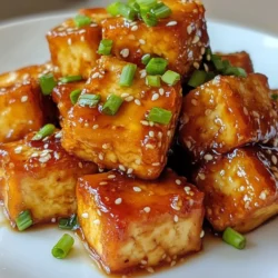 - 14 oz firm tofu, pressed and diced into cubes - 1/4 cup cornstarch - 2 tablespoons vegetable oil Tofu is the star of this dish. I use firm tofu because it holds its shape well. Pressing it helps remove extra moisture, making it crispier. Cornstarch is key for that perfect crunch. It coats the tofu and creates a crispy outer layer when fried. Vegetable oil is essential for frying. It helps achieve that golden brown color. - 1/4 cup honey - 3 cloves garlic, minced - 1 tablespoon soy sauce - 1 tablespoon rice vinegar - 1/2 teaspoon ginger, grated Now, let’s talk about the sauce. Honey adds sweetness and a glossy finish. Garlic gives it a strong flavor. I use soy sauce for a savory touch, while rice vinegar adds a bit of tang. Grated ginger gives it a fresh, zesty kick. Together, these ingredients create a sauce that coats the tofu beautifully. - Sesame seeds for garnish - Chopped green onions for garnish For garnishing, I like to sprinkle sesame seeds on top. They add a nice crunch and look great. Chopped green onions give a pop of color and flavor. These little touches make the dish appealing and tasty. {{ingredient_image_1}} To start, you need to press the tofu. This step removes extra moisture. Place the tofu on a plate, then cover it with another plate. Add some weight on top. Let it sit for about 30 minutes. This helps it become firm and less soggy. Once the tofu is pressed, cut it into cubes. Aim for about one-inch pieces. This size ensures even cooking. Next, you'll coat the tofu with cornstarch. In a bowl, toss the tofu cubes with 1/4 cup cornstarch. Make sure each piece is covered. This coating helps create a crispy texture when cooked. Now, it’s time to cook the tofu. Heat 2 tablespoons of vegetable oil in a large skillet over medium-high heat. You want the oil hot but not smoking. Add the cornstarch-coated tofu cubes in a single layer. Fry the tofu for about 3-4 minutes on each side. You want them golden and crispy. Once done, remove the tofu from the skillet and set it aside. Next, let’s make the honey garlic sauce. In the same skillet, turn the heat down to medium. Add 3 cloves of minced garlic. Sauté the garlic for about 30 seconds. You want it fragrant but not burnt. Now, add the sauce ingredients: 1/4 cup honey, 1 tablespoon soy sauce, 1 tablespoon rice vinegar, and 1/2 teaspoon grated ginger. Stir well and let it cook for another minute. The sauce should thicken slightly. Finally, it’s time to bring everything together. Add the crispy tofu back into the skillet. Toss the tofu gently in the honey garlic sauce. Make sure each piece is well-coated. Cook for an additional 2-3 minutes. This allows the flavors to meld. When done, remove the skillet from heat. Garnish your dish with sesame seeds and chopped green onions. Now, you have a beautiful and tasty meal ready to serve! Tofu needs to be pressed well. Pressing removes water, which helps it get crispy. Aim for at least 30 minutes. You can use a tofu press or a heavy pan. After pressing, cut the tofu into cubes. Coat the tofu cubes with cornstarch. This step is key for crispiness. The cornstarch creates a crunchy outer layer. When frying, use a large skillet. Heat vegetable oil over medium-high heat. Add tofu cubes in a single layer. Fry each side for about 3-4 minutes. Look for a golden color and a crispy texture. Want to kick up the spice? Try adding red pepper flakes or sriracha. These will give your dish a nice kick. You can also add some black pepper for extra flavor. If you prefer it sweeter, adjust the honey. Add more honey for a sweeter taste. You can also use maple syrup as a substitute. Just remember to balance the flavors to your liking. Crispy honey garlic tofu goes well with rice or quinoa. Serve it over steamed rice for a hearty meal. You can also pair it with a fresh salad or stir-fried veggies. For drinks, try serving it with green tea or a light white wine. These pairings will round out the meal nicely. Don't forget to garnish with sesame seeds and chopped green onions before serving! Pro Tips Press Tofu Thoroughly: Ensure you press the tofu for at least 30 minutes to remove as much moisture as possible. This step is crucial for achieving a crispy texture. Control the Heat: Keep an eye on the skillet's heat when frying the tofu. If the oil is too hot, the tofu will burn quickly; if it’s too low, it won’t get crispy. Add Flavor Variations: Feel free to experiment with different sauces by incorporating ingredients like Sriracha for heat or lime juice for acidity to enhance the flavor profile. Serve Immediately: For the best texture, serve the crispy honey garlic tofu immediately after cooking. It may lose its crispiness if left to sit for too long. {{image_2}} If you want a different protein, try using tempeh. Tempeh has a nutty flavor and a firm texture. It soaks up sauce well, just like tofu. To use tempeh, slice it into cubes and follow the same steps as with tofu. Another option is plant-based chicken substitutes. Many brands offer these products. They often have a similar texture to chicken. Use them in the same way as tofu for a tasty meal. You can modify the sauce for different diets. If you need a gluten-free option, use tamari instead of soy sauce. Tamari has a similar taste and works great in the sauce. For a vegan sweetener, try maple syrup or agave nectar. Both options add sweetness without using honey. Just replace honey in the recipe with your chosen sweetener. Adding veggies makes this dish even better. Good choices are bell peppers, broccoli, or snap peas. They add color and nutrients. Chop them into small pieces to cook evenly with the tofu. You can sauté the veggies in the same skillet after cooking the tofu. Just add them for a few minutes before adding the sauce. This way, they stay crisp and fresh while soaking up the sauce flavors. To keep your crispy honey garlic tofu fresh, use airtight containers. Glass or plastic containers work well. Make sure the lid seals tightly. Store the tofu in the fridge for up to three days. This helps maintain its flavor and texture. To reheat without losing crispiness, use the oven. Preheat it to 375°F (190°C). Place the tofu on a baking sheet and heat for about 10 minutes. This will help regain its crunch. If you must use the microwave, keep it brief. Heat in short bursts and check often. This prevents sogginess. You can freeze crispy tofu, but it may lose some crunch. To freeze, place cooled tofu in a single layer in a freezer-safe bag. Remove as much air as possible. To thaw, leave it in the fridge overnight. For best results, reheat it in the oven after thawing. Crispy honey garlic tofu lasts about 3 to 5 days in the fridge. Keep it in an airtight container. The tofu may lose some crispiness over time, but it will still taste good. To enjoy it crispy again, reheat in the oven or a skillet. Yes, you can easily make this recipe vegan. Simply replace honey with maple syrup or agave nectar. Both of these options will give a similar sweetness without using any animal products. Crispy honey garlic tofu pairs well with many sides. You can serve it over steamed rice or quinoa. It also goes great with stir-fried vegetables. For a fresh touch, add a side salad or pickled veggies. Absolutely! You can use maple syrup or agave nectar as sweeteners. Both options work well in this dish. They will keep the sauce sweet and tasty while making it vegan-friendly. In this post, we explored how to make crispy honey garlic tofu from start to finish. We covered essential ingredients, like firm tofu, honey, and ginger, and detailed the cooking steps to achieve the perfect texture. I shared tips to enhance flavor and suggested easy variations, along with storage methods for leftovers. Tofu is a great plant-based choice. It is versatile and full of protein. Try this recipe for a tasty, healthy meal that fits many diets. Cooking can be fun and rewarding, so get started today!