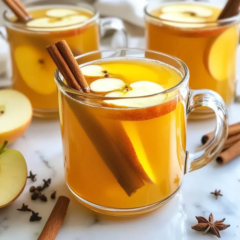 For this apple cider, I love using a mix of apples. I suggest using 10 medium apples. A good mix includes sweet and tart types like Honeycrisp and Granny Smith. This balance gives the cider depth. You can also try Gala or Fuji for more sweetness. Spices make apple cider warm and cozy. For this recipe, I use 3 cinnamon sticks. They add a sweet, warm taste. I also add 1 tablespoon of whole cloves for a strong flavor. The allspice berries, also 1 tablespoon, bring a hint of heat. Sweetness is key for great cider. I use 1/2 cup of brown sugar. You can adjust this to fit your taste. For liquid, we need 10 cups of water to cover the apples and spices. Lastly, add 1 teaspoon of vanilla extract for a smooth finish. {{ingredient_image_1}} First, gather your ingredients. You need: - 10 medium apples (mix of sweet and tart like Honeycrisp and Granny Smith), cored and quartered - 1 orange, quartered - 3 cinnamon sticks - 1 tablespoon whole cloves - 1 tablespoon allspice berries - 1/2 cup brown sugar (adjust to taste) - 10 cups water - 1 teaspoon vanilla extract Wash the apples and orange well. Core and quarter the apples. Quarter the orange, too. This helps release the flavors. Now, place the quartered apples and orange in the Instant Pot. Add the cinnamon sticks, whole cloves, and allspice berries. Sprinkle the brown sugar over the fruit and spices. Next, pour in the water until it covers everything. Close the lid tightly. Set the Instant Pot to Manual mode on high pressure for 15 minutes. Once done, let it release pressure naturally for 10 minutes. Then, carefully release any leftover pressure. After you open the lid, the scent will be amazing. Use a potato masher or immersion blender to mash the fruit and spices into a pulp. This step helps to mix the flavors well. Now, strain the mixture through a fine-mesh sieve or cheesecloth into a large bowl. Discard the solids, as they are not needed. Stir in the vanilla extract. Taste your cider and adjust the sweetness if you want. If you like it warm, heat it again in the Instant Pot on the Sauté function for a few minutes. Enjoy your homemade apple cider! To get the perfect sweetness in your cider, start with a half cup of brown sugar. You can add more later if you want. Taste the cider after you strain it. If it needs more sweetness, stir in a little more brown sugar. You can also try maple syrup or honey. These sweeteners add their own unique flavors too. To make your cider burst with flavor, think beyond the basics. You can add a pinch of nutmeg or a few slices of ginger. These spices can give your cider a lovely twist. If you want a citrus kick, try adding lemon slices along with the orange. Always taste your cider as you go. This way, you can find the flavor you love best. Serving your cider can be just as fun as making it. Pour the hot cider into heatproof mugs. Add a fresh cinnamon stick for a lovely look and taste. You can also garnish with thin apple slices. If you want to keep it warm, use your Instant Pot's Sauté function. This keeps the cider cozy for guests. Enjoy your cider at fall gatherings or on chilly nights! Pro Tips Choose Your Apples: A mix of sweet and tart apples, like Honeycrisp and Granny Smith, will create a well-balanced flavor profile for your cider. Adjust Sweetness: Taste your cider after straining and adjust the brown sugar according to your preference for sweetness. You can always add more, but you can't take it out! Strain Thoroughly: For a smooth cider, make sure to strain the mixture well. Use a fine-mesh sieve or cheesecloth to remove all solids. Serve Warm: For the best experience, serve your cider warm. You can quickly reheat it in the Instant Pot using the Sauté function before serving. {{image_2}} You can mix in other fruits for extra flavor. Pears work great in cider. Their sweetness adds a nice touch. You can also try cranberries for a tart kick. These fruits add depth to your cider. Just quarter them and add them to the pot with your apples. Spices can make your cider warm and cozy. You can add ginger for a bit of heat. A dash of nutmeg gives a warm flavor, too. Try adding star anise for a unique twist. These spices will enhance the cider’s aroma and taste. Just remember to adjust the amounts based on your taste. Making cider with alcohol is fun for adult gatherings. You can add a splash of bourbon for warmth. This adds a rich, smoky flavor. For a lighter option, try spiced rum. Just mix in a shot or two after cooking. This way, it stays warm but not too strong. Enjoy your cider with friends! You can store your Instant Pot apple cider in the fridge. Pour the cider into a clean, airtight container. It will stay fresh for about 5 to 7 days. Make sure to cool it down before you seal it. If you want to enjoy it warm later, just reheat it. Yes, you can freeze apple cider! Pour it into ice cube trays or freezer bags. Leave some space for expansion. Frozen cider lasts about 6 months. When you want some, just thaw it in the fridge overnight or use a microwave. To reheat the cider, pour it into a pot on the stove. Heat over low to medium heat. Stir it often to avoid burning. You can also reheat it in the Instant Pot. Use the Sauté function for a few minutes until hot. Enjoy your warm, spiced cider! Yes, you can use many apple types. Mixing sweet apples like Honeycrisp with tart apples like Granny Smith works best. This mix gives your cider a rich flavor. Experiment with your favorite apples to find the best taste. Homemade apple cider stays fresh for about a week in the fridge. You should store it in a sealed container. If you want it to last longer, consider freezing it. Frozen cider can last up to six months. Absolutely! You can make the cider a day or two before your event. Just store it in the fridge. When you are ready to serve, warm it up in the Instant Pot on the Sauté function. This keeps the taste fresh and delicious. This blog post shared how to make delicious homemade apple cider. We explored apple varieties, spices, sweeteners, and liquid options to create great flavors. I detailed step-by-step instructions to prepare, cook, and strain the cider. We also covered tips for adjusting sweetness and enhancing flavor. You learned about storing and reheating cider too. Making your own apple cider is fun and rewarding. Enjoy experimenting with different fruits and flavors for a unique drink. You’ll love the taste of your homemade creation!