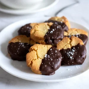 Here&rsquo;s what you need to make chocolate dipped shortbread. Gather these ingredients for a perfect batch: - 1 cup unsalted butter, softened - &frac12; cup powdered sugar - 2 cups all-purpose flour - &frac12; teaspoon vanilla extract - &frac14; teaspoon salt - 1 cup dark chocolate chips - 1 tablespoon coconut oil (optional, for smoothening the chocolate) - Sea salt flakes (for topping) These simple items create a rich and buttery cookie base. The dark chocolate adds a delightful touch. The sea salt flakes enhance the flavor, making each bite even better. Using unsalted butter gives you control over the saltiness. The powdered sugar ensures a sweet, tender crumb. Make sure your butter is soft. This helps it mix well with the sugar. If you want a smoother chocolate, use coconut oil. It helps the chocolate melt evenly. This list will guide you to make these tasty treats that everyone loves. {{ingredient_image_1}} 1. Preheating and preparing the baking sheet Start by preheating your oven to 350&deg;F (175&deg;C). Line a baking sheet with parchment paper. This step helps the cookies bake evenly and prevents sticking. 2. Mixing the butter and sugar In a mixing bowl, add 1 cup of softened unsalted butter and &frac12; cup of powdered sugar. Mix them together until the mixture looks light and fluffy. This process gives the cookies a nice texture. 3. Incorporating flour and forming the dough Next, add &frac12; teaspoon of vanilla extract and &frac14; teaspoon of salt. Gradually mix in 2 cups of all-purpose flour. Stir until just combined. Be careful not to over-mix; this keeps the cookies tender. Gather the dough and place it on a floured surface. 1. Rolling out the dough and cutting shapes Roll out the dough to about &frac14; inch thickness. Use a cookie cutter or knife to cut the dough into shapes like triangles, rectangles, or circles. Place the shapes on your prepared baking sheet. 2. Baking time and cooling instructions Bake the cookies for 12-15 minutes. They should be lightly golden around the edges. Once done, remove them from the oven and let them cool on a wire rack. This cooling step makes sure they set properly. 1. Melting the chocolate and coconut oil While the cookies cool, melt 1 cup of dark chocolate chips. You can add 1 tablespoon of coconut oil to make the chocolate smoother. Heat it in a microwave-safe bowl. Do this in 30-second intervals, stirring in between until melted. 2. Dipping method and adding toppings Dip each cookie halfway into the melted chocolate. Gently shake off any extra chocolate. Place the dipped cookies back on the parchment paper. Before the chocolate sets, sprinkle a few sea salt flakes on top for added flavor. Let the chocolate harden completely at room temperature or chill them in the fridge for about 15 minutes. To get the best shortbread, don't over-mix the dough. Mix until just combined. This helps keep your cookies tender. Use softened butter at room temperature. It should be easy to cream with the sugar. Cold butter can make the dough tough. Melt your chocolate smoothly by using a microwave. Heat it in short bursts of 30 seconds. Stir after each burst until it is fully melted. If you want a smoother dip, add a tablespoon of coconut oil. This makes the chocolate shiny and smooth. To avoid excess chocolate, gently shake the cookie after dipping. This helps remove any extra chocolate. These cookies pair well with coffee or tea. They make a great afternoon treat. For special occasions, arrange them on a nice platter. You can even add a few fresh berries for color. Adding a small dish of sea salt flakes lets guests sprinkle their own. Pro Tips Use Cold Butter: For flakier shortbread, use cold butter instead of softened butter. This helps create a more tender texture. Chill the Dough: After rolling out your dough, chill it in the fridge for 30 minutes before baking. This solidifies the butter and helps maintain the cookie shape. Chocolate Quality Matters: Use high-quality dark chocolate for dipping. It makes a significant difference in flavor and texture. Experiment with Flavors: Customize your shortbread by adding grated citrus zest, spices, or even finely chopped nuts for added texture and flavor. {{image_2}} You can choose different chocolates for dipping. Milk chocolate is sweet and creamy. Dark chocolate has a rich, bold taste. I love using dark chocolate for its deep flavor. It pairs well with the buttery shortbread. White chocolate is another option. It is sweeter and has a smooth texture. White chocolate can add a fun twist to your cookies. Try mixing and matching. You might find a new favorite! Adding flavors can make your shortbread special. Almond or hazelnut extract brings a nutty taste. Just a few drops can change the cookie&rsquo;s profile. These flavors blend well with chocolate. Citrus zest is another great option. Lemon or orange zest can brighten up the cookies. It adds a fresh aroma and tangy flavor. Experiment with different citrus fruits to find your perfect mix. Toppings can make your cookies more fun. Chopped nuts add crunch and texture. Almonds, hazelnuts, or pecans can work well. They also add a lovely flavor contrast to the chocolate. Sprinkles can give your cookies a festive look. Use colorful sprinkles for holidays or celebrations. They catch the eye and add a playful touch. You can even use themed sprinkles for special occasions. To keep your cookies fresh, use an airtight container. Glass or plastic containers work well. You can also use a tin, but make sure to line it with parchment paper. This helps prevent sticking. To maintain the cookie texture, place a piece of bread in the container. The bread keeps the cookies soft by adding moisture. If you like them crisp, skip the bread. Store your cookies at room temperature, away from direct sunlight. You can freeze chocolate dipped shortbread cookies for later. First, let them cool completely. Then, wrap each cookie in plastic wrap. Place the wrapped cookies in a freezer bag. Make sure to remove as much air as possible. To thaw, take the cookies out and leave them at room temperature for a few hours. You can also speed up thawing by placing them in the fridge overnight. These cookies can stay frozen for up to three months without losing flavor. Yes, you can prepare chocolate-dipped shortbread ahead of time. Make the cookies and dip them in chocolate. After dipping, let them cool completely. Once cool, store them in an airtight container. They stay fresh for a week. This way, you can enjoy them any time or serve them to guests. You can use margarine or coconut oil as a butter substitute. Margarine gives a similar taste and texture. Coconut oil adds a light coconut flavor but changes the texture. Both options work, but they may affect the cookie's crispness and richness. Experiment to find what you like best. Chocolate-dipped shortbread cookies last about one week when stored properly. Keep them in an airtight container at room temperature. Avoid humid places, as this may make them soft. If you freeze them, they can last up to three months. Just thaw them at room temperature before enjoying. This recipe for chocolate-dipped shortbread cookies shows how easy it is to bake. You need just a few simple ingredients and clear steps. Start by mixing butter and sugar, then form the dough. After baking, dip the cookies in melted chocolate for a tasty finish. Remember, use quality ingredients for the best results. Experiment with flavors and toppings to make them your own. These cookies are perfect for enjoying with friends or for special occasions. Get baking and enjoy these treats!