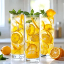 - 1 cup elderflower syrup - 2 cups sparkling water - 1 cup fresh orange juice - 1/2 cup fresh lemon juice - Zest of 1 lemon - Fresh mint leaves for garnish - Ice cubes To create this bright and refreshing drink, I love using elderflower syrup. It brings a sweet, floral note that pairs well with citrus. For the bubbles, sparkling water is a must. I choose fresh orange juice for sweetness and fresh lemon juice for that zesty kick. Don't forget the lemon zest; it adds a burst of flavor! Fresh mint leaves make a lovely garnish and add a bright aroma. Ice cubes are essential to keep this drink cool and refreshing. - Large pitcher - Measuring cups - Mixing spoon - Serving glasses You will need a large pitcher to mix everything together. Measuring cups help you get the right amounts of each ingredient. A mixing spoon will ensure that all flavors combine well. Finally, have some serving glasses ready to pour your delightful drink into. {{ingredient_image_1}} First, take a large pitcher. In it, combine 1 cup of elderflower syrup, 1 cup of fresh orange juice, and 1/2 cup of fresh lemon juice. Stir well to mix all the flavors together. This step is key for a balanced taste. The elderflower brings sweetness, while the citrus adds freshness. Next, add the zest of 1 lemon into the pitcher. This adds a nice citrus kick. Stir the mixture again to blend the zest in well. Now, fill each glass with ice cubes. Pour the elderflower citrus mixture over the ice until each glass is about half full. This will keep your drink cool and refreshing. Now it’s time for the fizz! Top each glass with 2 cups of sparkling water. This adds a bubbly finish. You can adjust the amount based on how fizzy you like your drink. Stir gently with a spoon to mix everything, but be careful not to lose the fizz. Finally, garnish each drink with a few fresh mint leaves. This adds a pop of color and a lovely aroma. Enjoy your Winter Gin Elderflower Cocktail! To make the best Winter Gin Elderflower Cocktail, you can adjust the fizz level. If you like more bubbles, add more sparkling water. For less fizz, use less water. This gives you control over how refreshing the drink is. Choosing the right glassware also matters. Tall glasses show off the pretty colors. They also give room for the drink to breathe. Use clear glass to let the bright drink shine. Decorative garnishes add charm to your cocktail. Fresh mint leaves not only look nice but also smell great. You can also use slices of orange on the rim. This gives guests a hint of what’s inside. Visual appeal is key. Adding a slice of lemon or orange inside the drink brightens it. These touches make your cocktail look festive and inviting. This cocktail is perfect for winter gatherings. Serve it at holiday parties or cozy nights in. It brightens up any occasion with its fresh taste. Pair your cocktail with winter snacks. Cheese platters or roasted nuts work well. They enhance the drink and make for a delightful snack while you sip. Pro Tips Chill Your Ingredients: For the best refreshment, ensure that your elderflower syrup, juices, and sparkling water are chilled before mixing. This keeps your drink cool and enjoyable without diluting it with too much ice. Experiment with Flavors: Feel free to add other citrus juices like grapefruit or lime for a unique twist. Mixing different flavors can enhance the drink's complexity and appeal. Use Fresh Ingredients: Always opt for fresh juices and mint leaves over bottled options. Fresh ingredients not only taste better but also add a vibrant color and aroma to your drink. Presentation Matters: To impress your guests, serve the drink in elegant glasses with garnishes like citrus slices or edible flowers. A beautiful presentation elevates the overall drinking experience. {{image_2}} You can change the flavors to make it unique. Try using grapefruit juice instead of orange juice. It gives a nice tang. You can also use lime juice for a different taste. If you want herbs, add fresh rosemary. It pairs well with elderflower. Just a sprig will do. Want to enjoy this drink without alcohol? You can make a mocktail version. Use the same elderflower syrup and juices. Just leave out the gin. For added sweetness, use agave syrup or honey syrup. These will keep it tasty even without alcohol. Winter is a great time to get creative. You can add spices like cinnamon or nutmeg. A pinch will warm up your drink. For a holiday touch, garnish with cranberries or a cinnamon stick. This makes the drink festive and fun. To keep your Winter Gin Elderflower Cocktail fresh, store leftovers right. Use an airtight container for best results. A glass jar works well. Make sure to seal it tightly to keep out air. This helps maintain the flavor and fizz. The cocktail stays fresh for about 2 days in the fridge. After that, it may lose some sparkle. Watch for signs of spoilage like off smells or a change in color. If it smells bad or looks cloudy, it’s time to toss it. You can get creative with leftover ingredients! Use extra elderflower syrup in yogurt or drizzle it over pancakes. You can also mix leftover citrus juices into smoothies. For a fun twist, make a refreshing sorbet using the extra juices. You can use a mix of honey and lemon juice. This blend gives a sweet and tart taste. Another option is to try rose syrup. It adds a floral note too. You might also consider simple syrup with a splash of lemon. Each choice changes the drink’s flavor, so pick what you like best! Yes, you can prep the juice mix early. Just mix the elderflower syrup, orange juice, and lemon juice. Store it in the fridge. When ready to serve, add the sparkling water and ice. This keeps the fizz fresh and bubbly. Just remember to garnish with mint right before serving! For a winter cocktail, I recommend using a gin with a strong flavor. Look for one with herbal or spice notes. A good choice is a London dry gin. It blends well with elderflower. Another excellent option is a floral gin. This type enhances the drink's bright and refreshing taste. This guide covered how to make a refreshing elderflower cocktail. We explored key ingredients, equipment, and steps, ensuring a flavorful mix. I shared tips on serving, different variations, and storage advice. Remember, you can get creative with flavors and garnishes. Enjoy this drink at any gathering or cozy night in. Mix it up and let your taste shine!